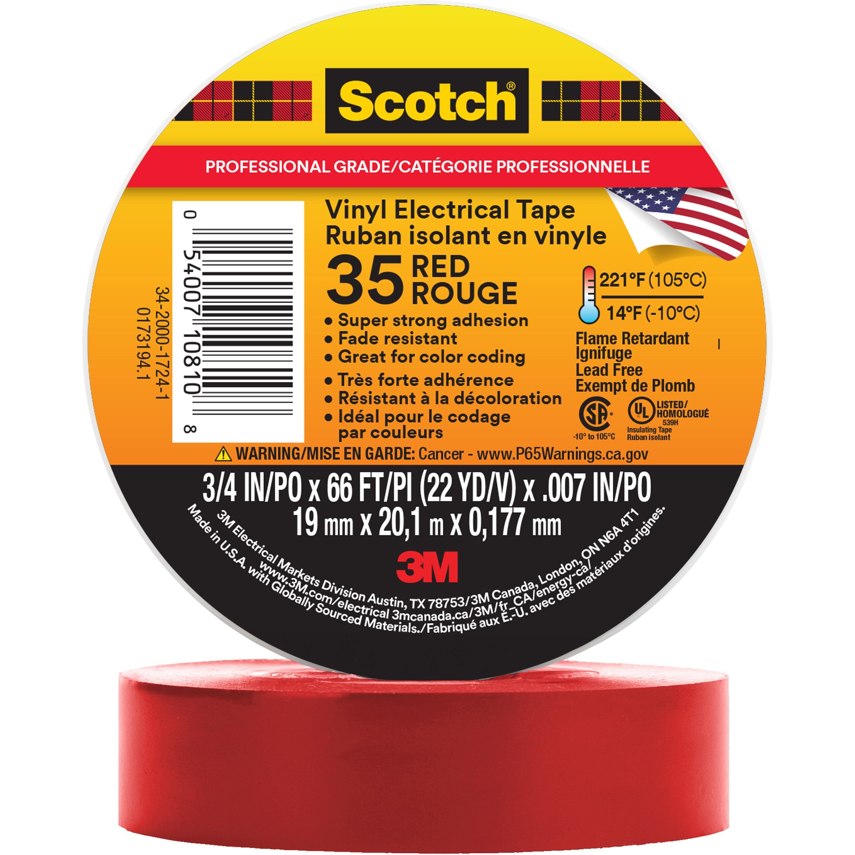 35-RED-3/4X66FT - 3M 35-Red-3/4 35 Vinyl Color Coding Tape 3/4" x 66'
