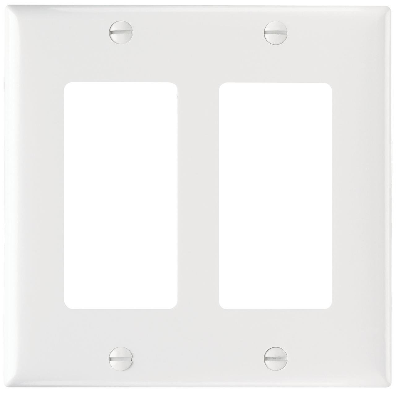 SP262-W - 2-Gang Thermoset Wall Plate, 2 Decorator Openings, White