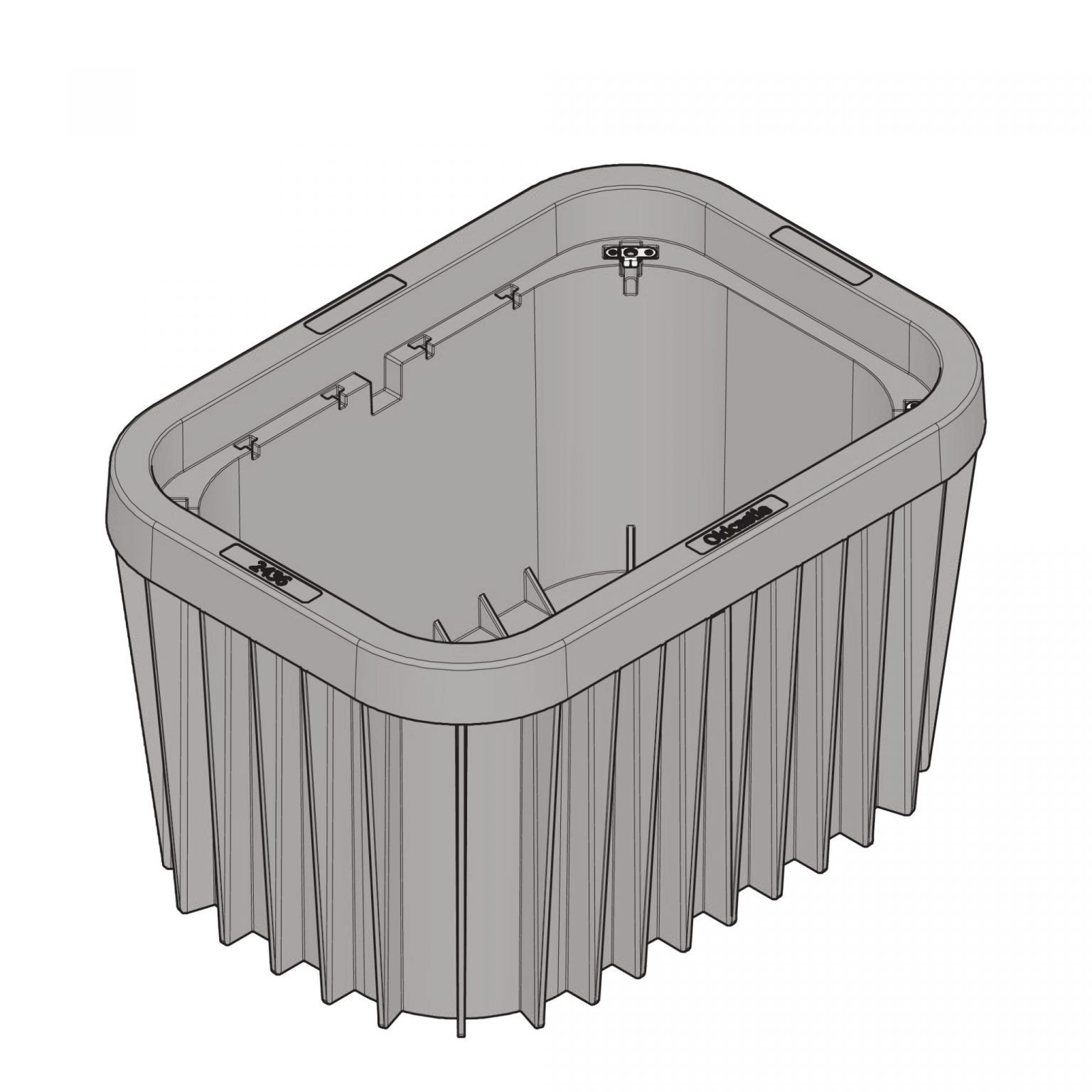 24361000 -Duralite 2436-18 24"X36"X18" Box & Tier 15 Cover, Gray Assembly, Marking Plate Required