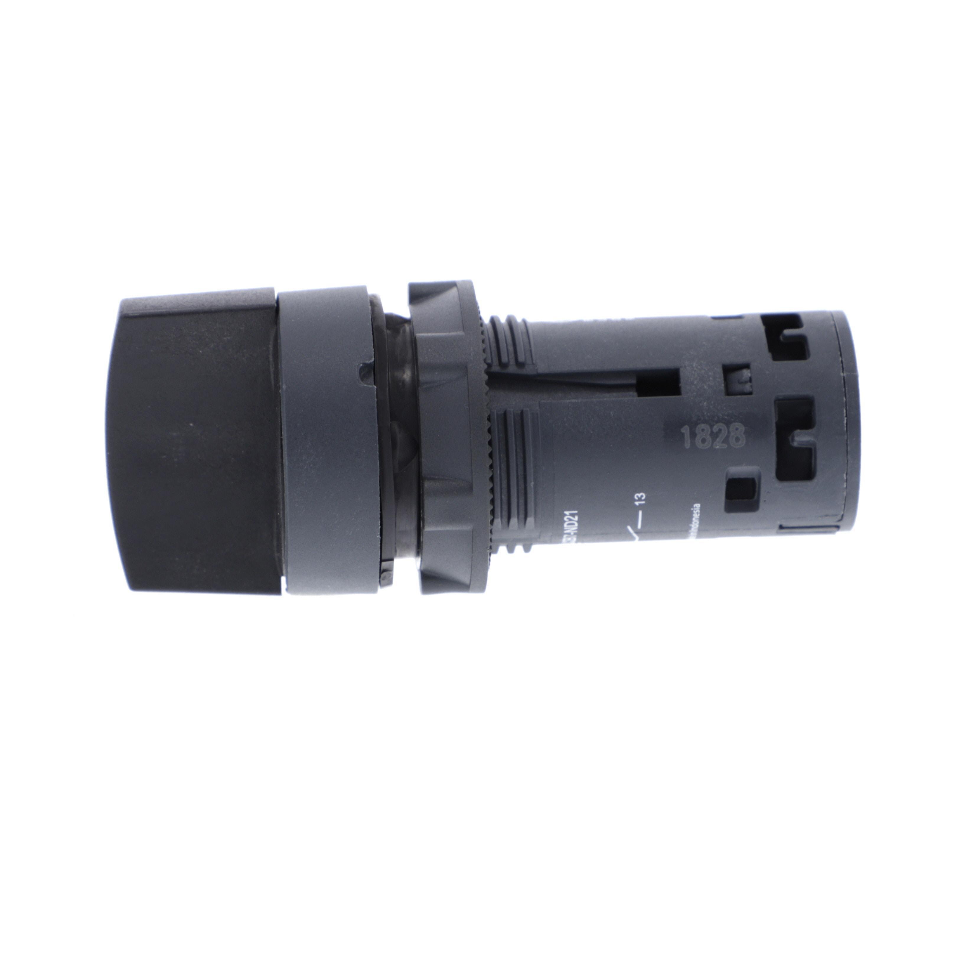 Picture of XB7ND21 - Monolithic selector switch, Harmony XB7, plastic, black, 22mm, stay put, 2 positions, stay put, 1NO