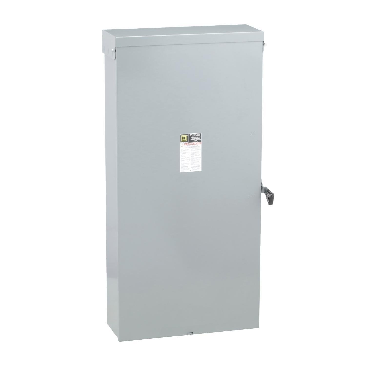 D326NR - Safety switch, general duty, fusible, 600A, 3 pole, 150hp, 240VAC, NEMA 3R, neutral factory installed
