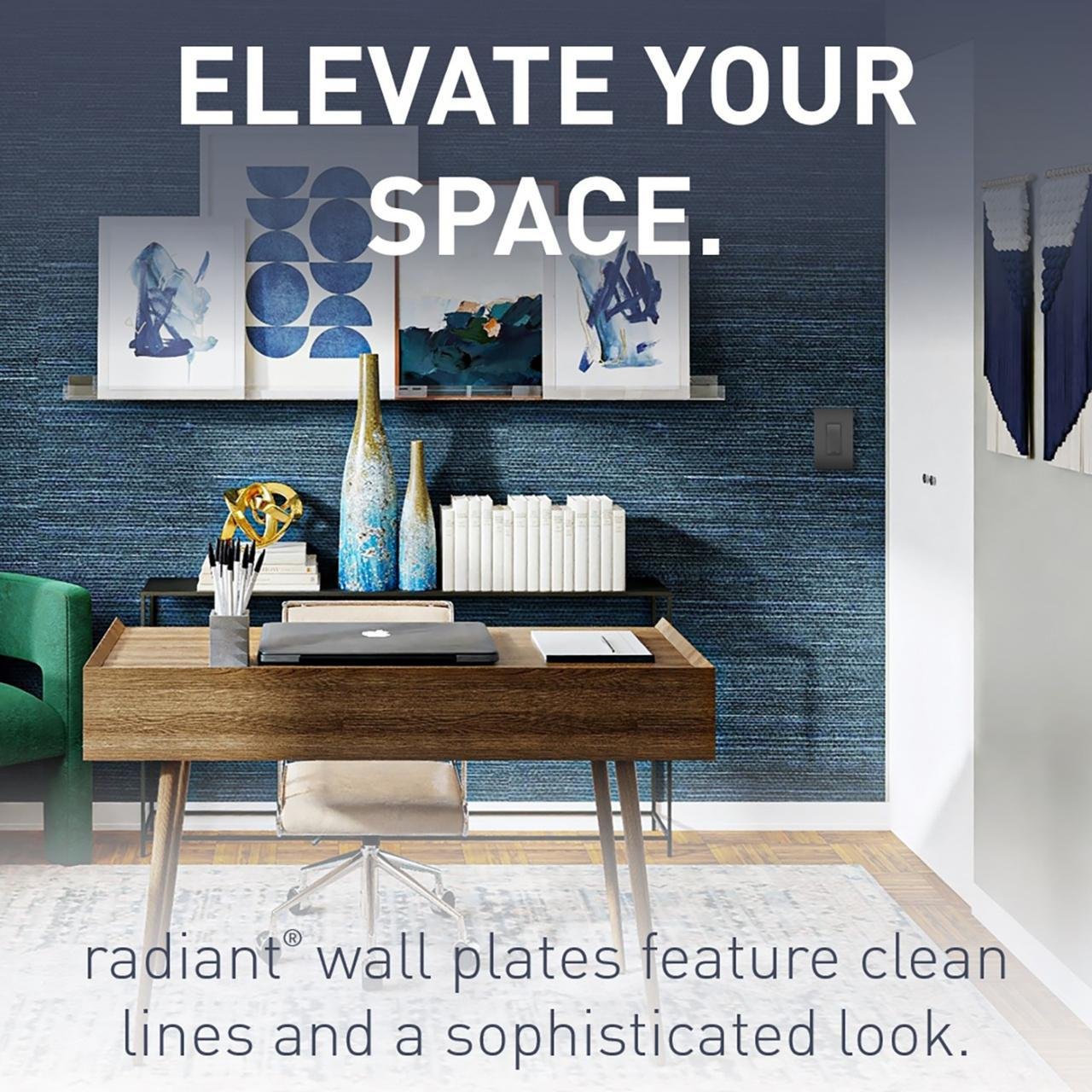 Picture of RWP26BK - radiant® 1-Gang Screwless Wall Plate, Black