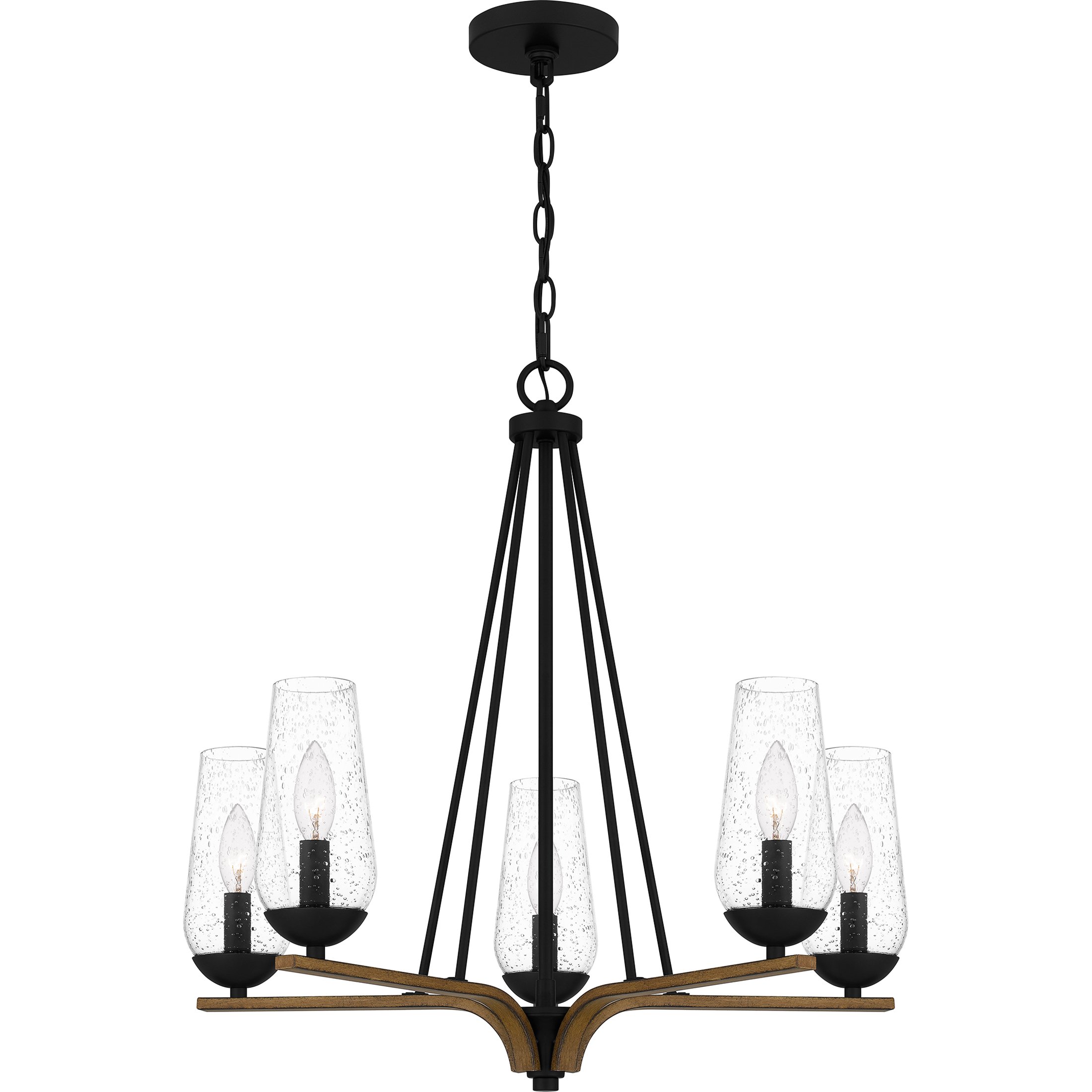 ROC5025MBK - Chandelier 5 Lights Matte Black 
