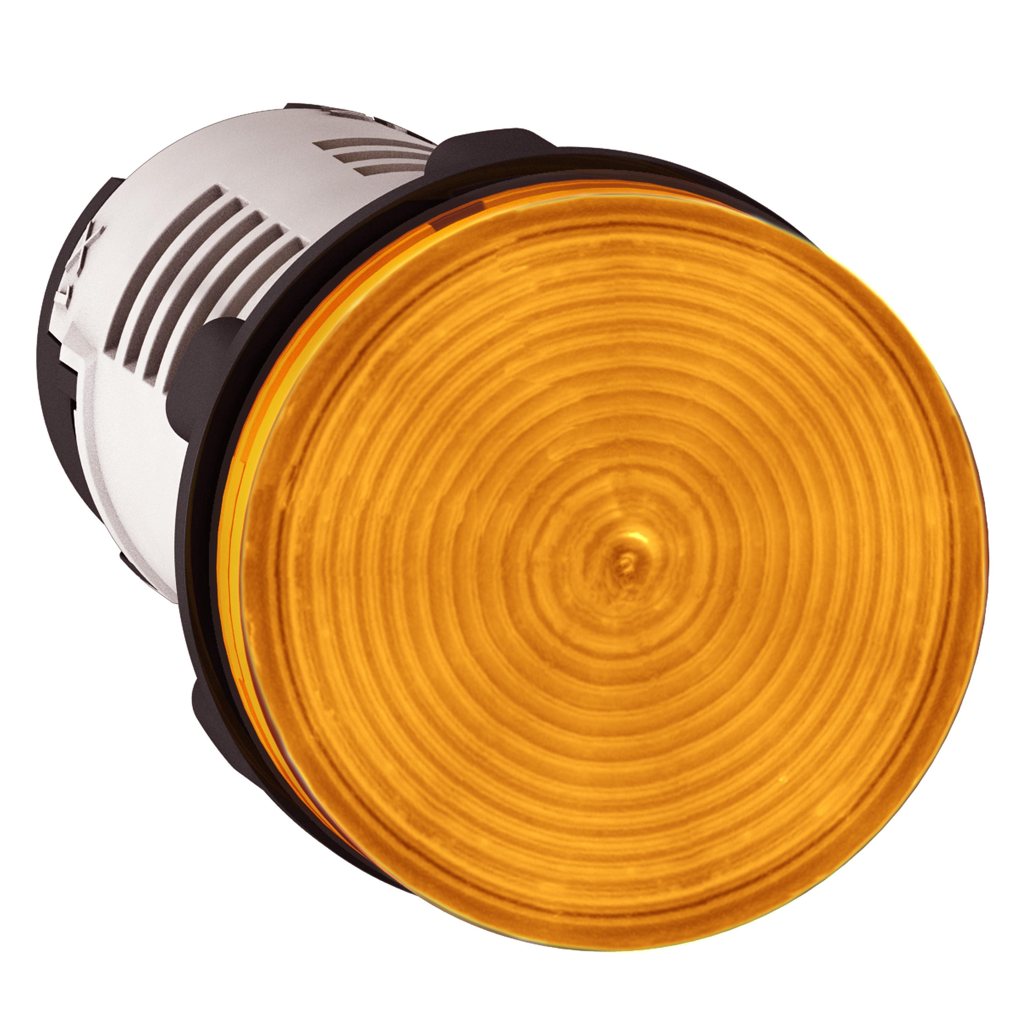 Picture of XB7EV08GP - Monolithic pilot light, Harmony XB7, plastic, orange, 22mm, integral LED, 110...120V AC