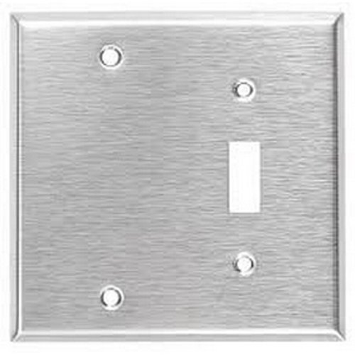 97522 - 2 Gang Toggle Switch/Blank Stainless Steel Plate