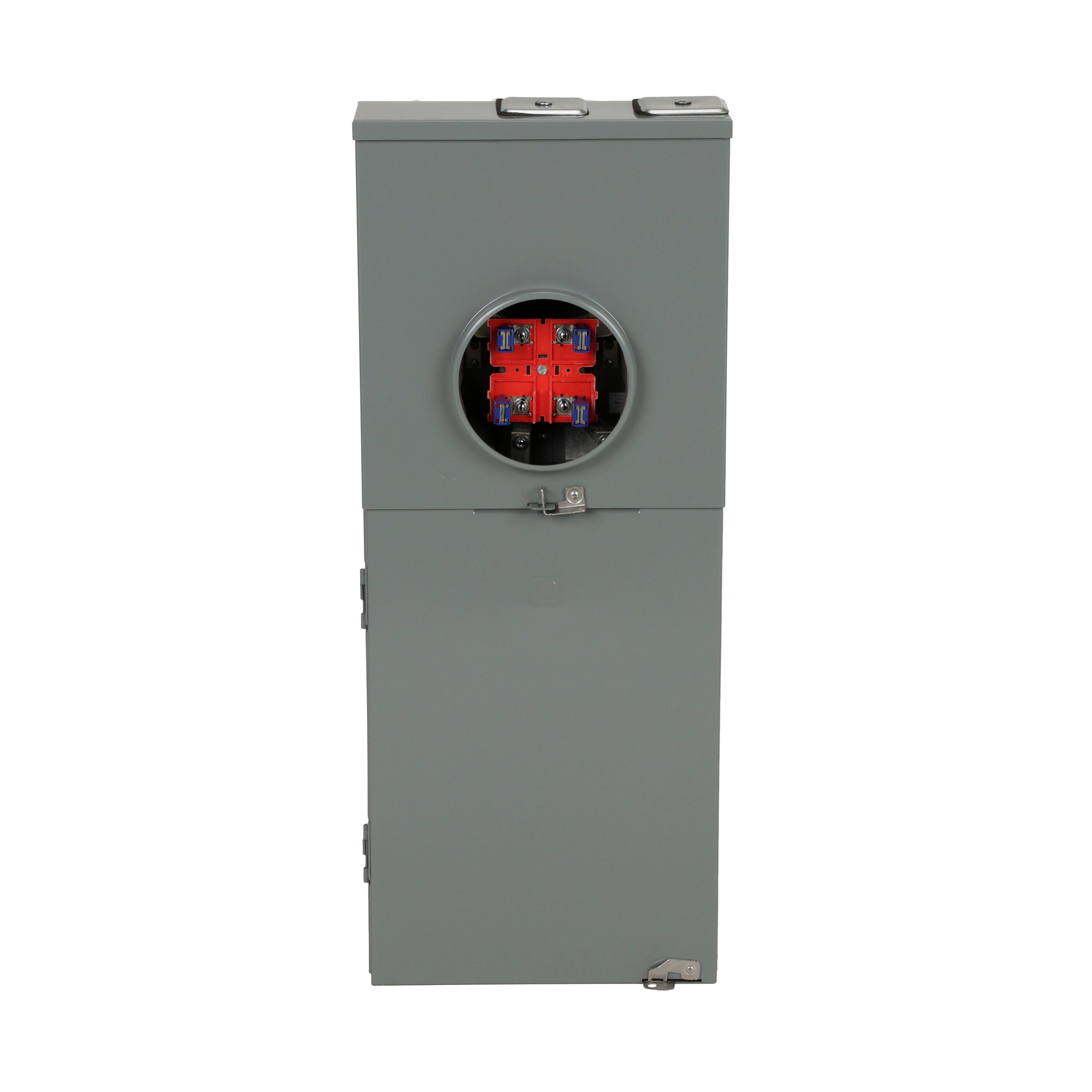 Picture of QC816F200C - Meter mains, QO, CSED, ringless socket, 200A, surface mount, maximum 8 spaces, 16 circuits, no bypass