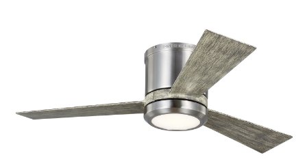 3CLYR42BSLGD-V1 - Clarity II 42" Hugger Fan with LED Lights and Remote Control, 3 Blades, Brushed Steel