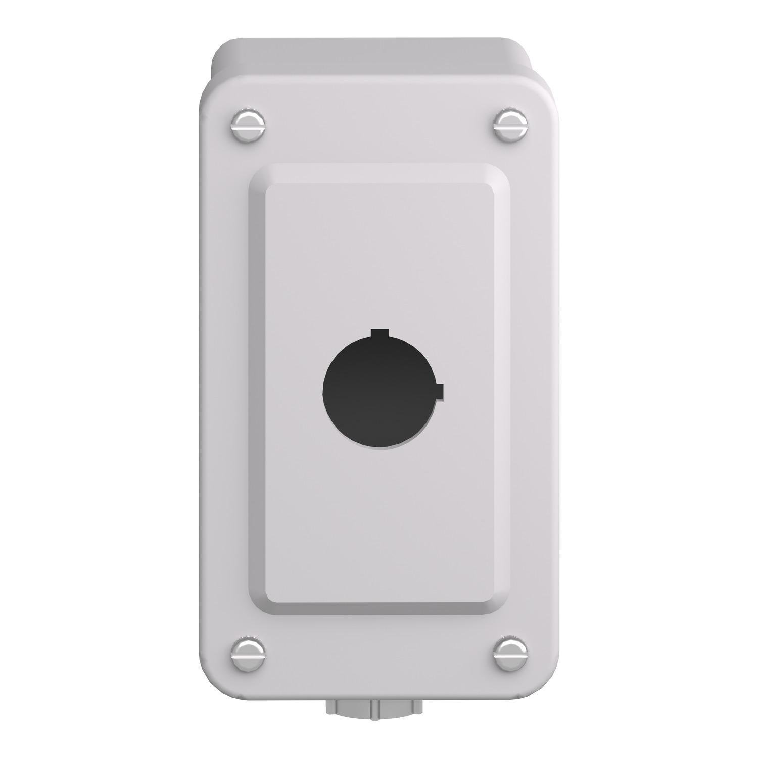 Picture of 9001SKY1 - Empty enclosure control station, Harmony 9001K, Harmony 9001SK, plastic, 1 cut out, 30mm, for 3 4 cable entry