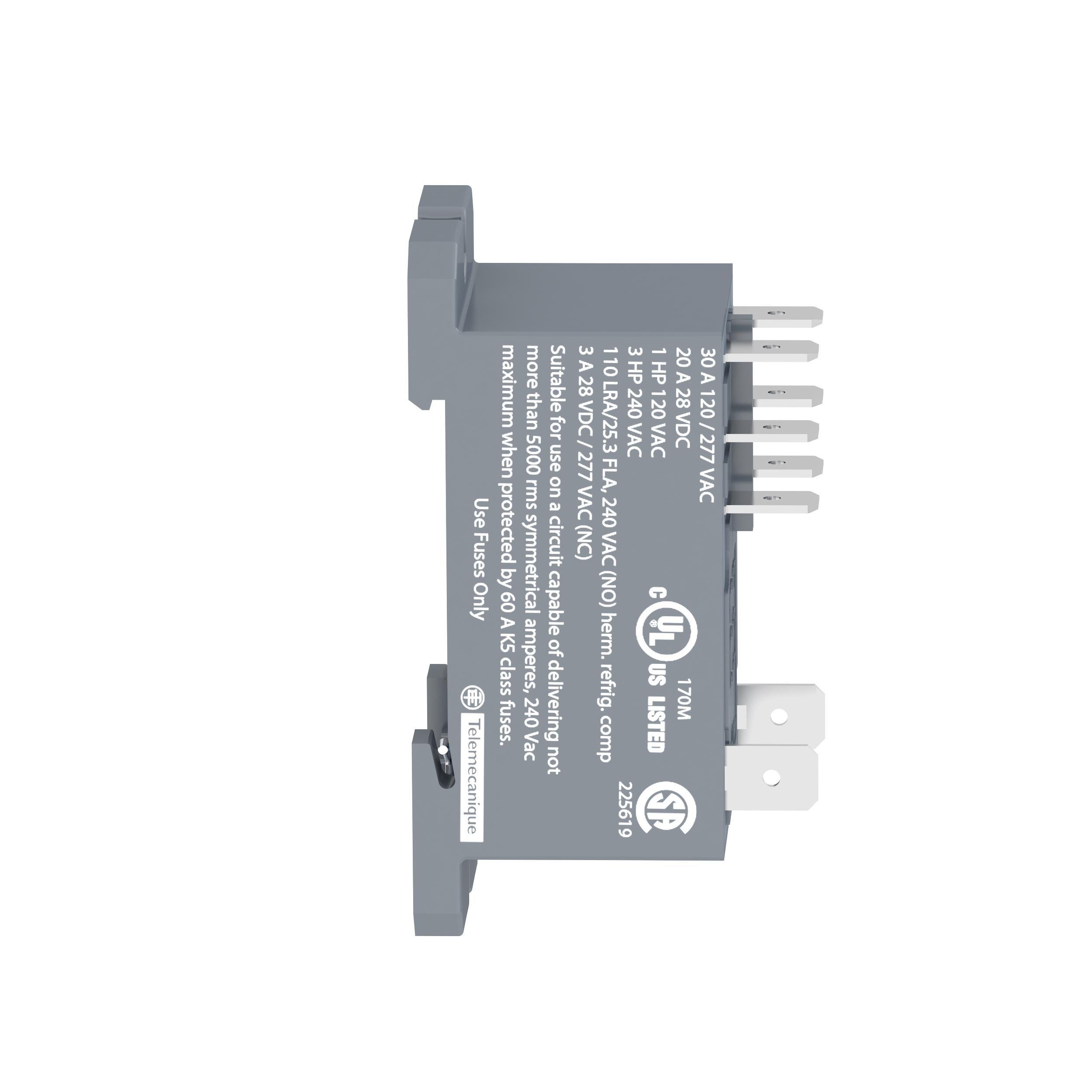 Picture of RPF2BF7 - power relay, Harmony electromechanical relays, DIN rail or panel mount relay, 30A, 2CO, 120V AC