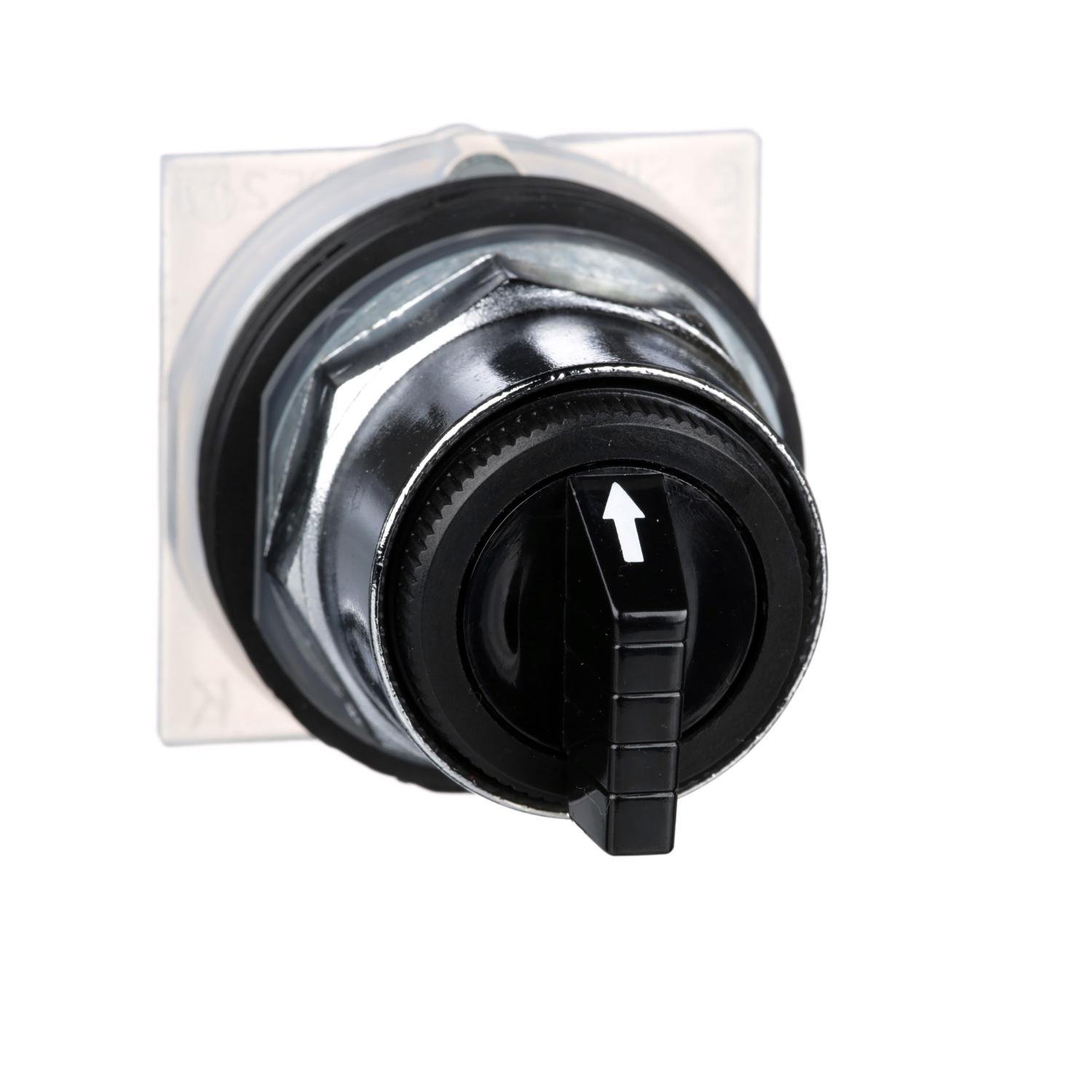 Picture of 9001KS52B - 30mm Push Button, Type K, selector switch, 3 position, B cam, spring return both sides to center, black knob