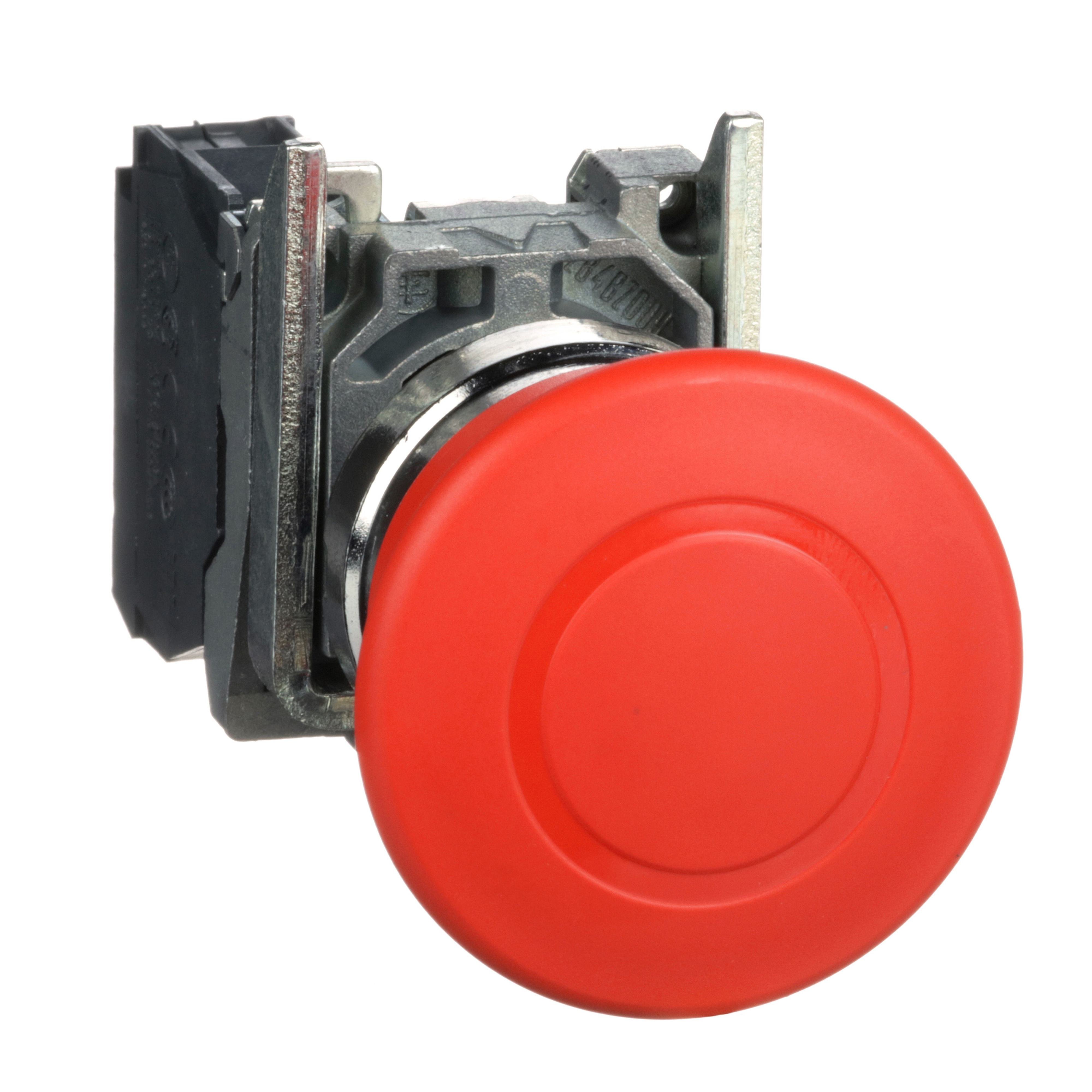Picture of XB4BT842 - Harmony, emergency stop, latching push pull, red, 40 mm, 1 NC