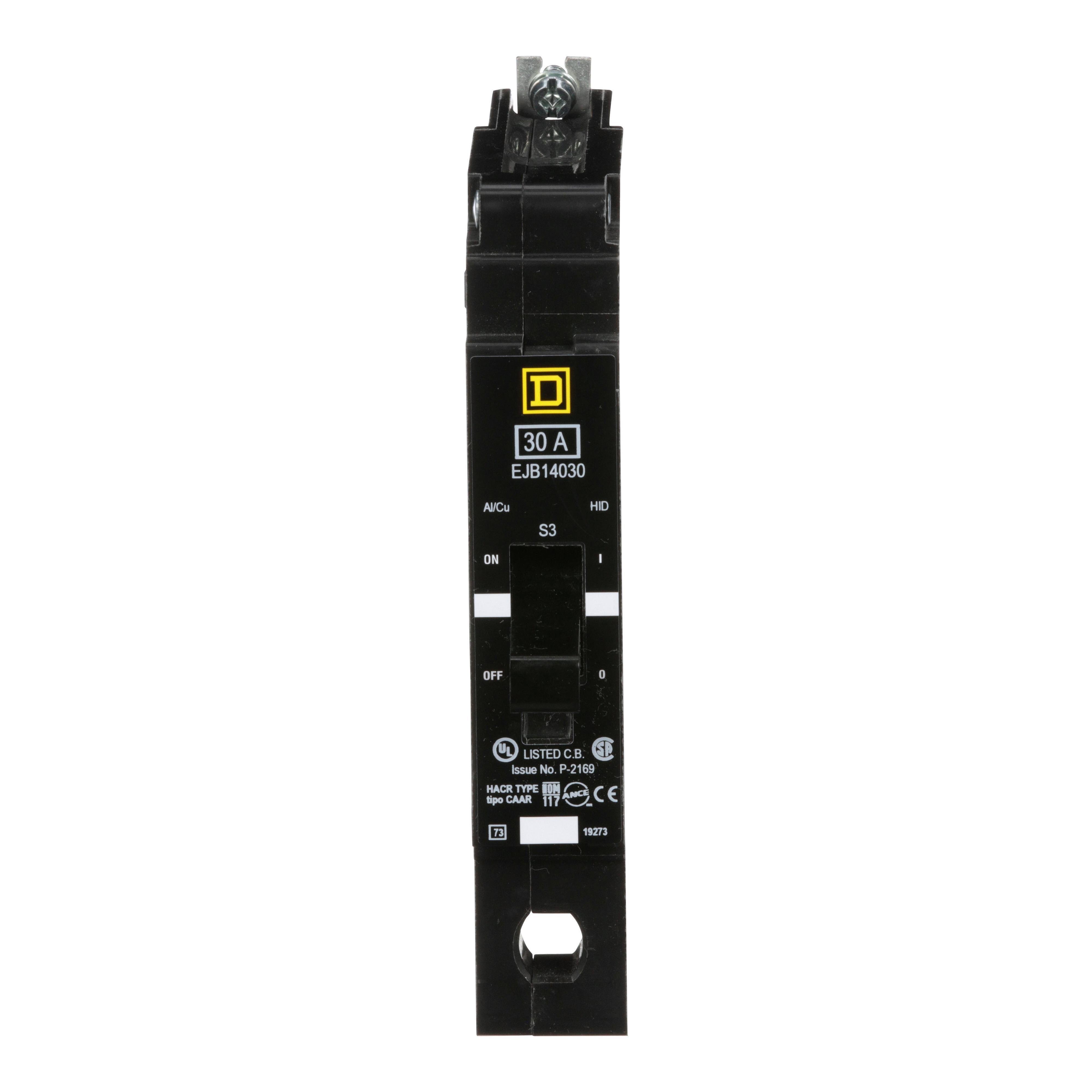 EJB14030 - Mini circuit breaker, E-Frame, 30A, 1 pole, 277VAC, 100kA max, bolt on [TAA]