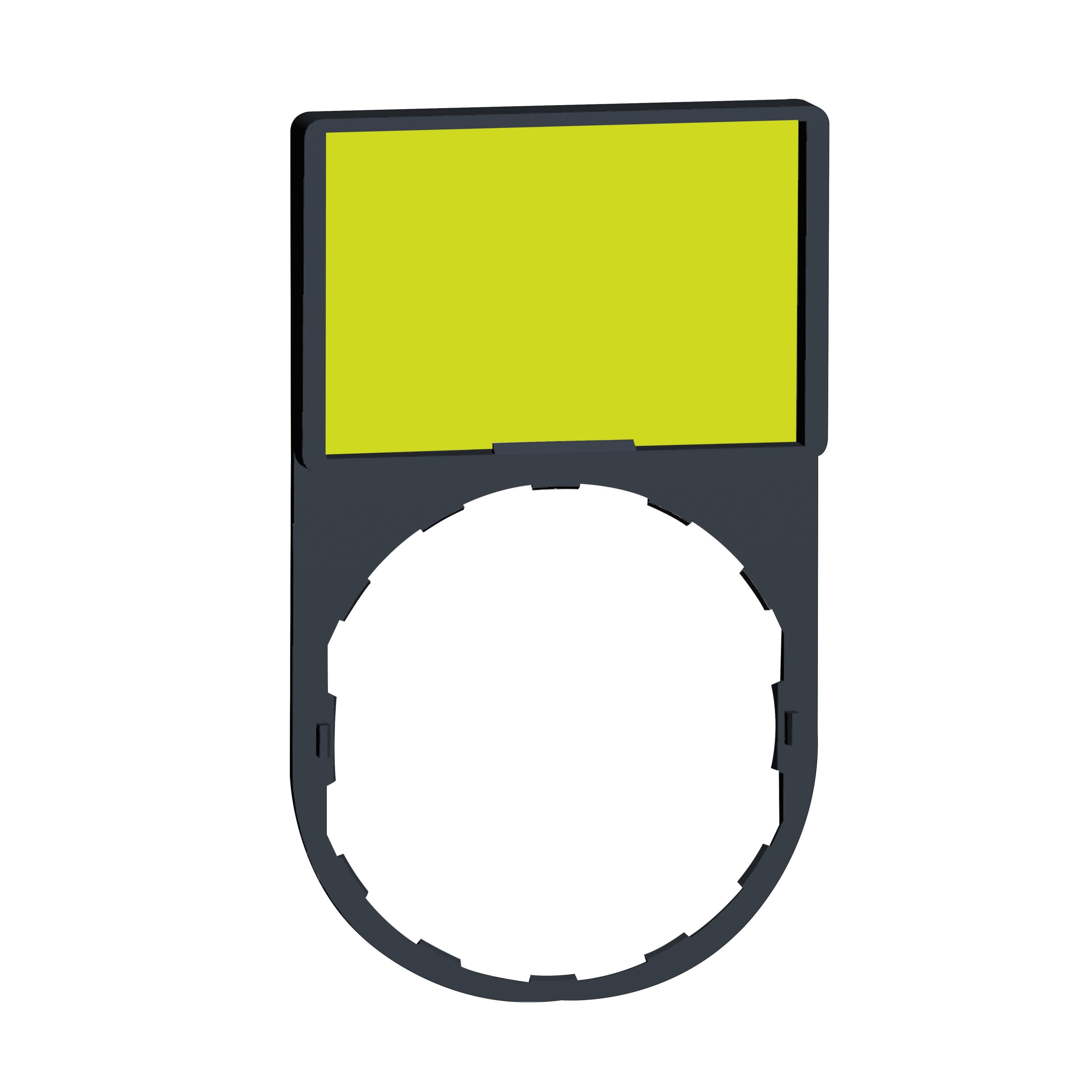 Picture of ZBY6102 - Legend holder 30x50mm, Harmony XB4, plastic, with legend 18x27mm, 1 white side, 1 yellow side, unmarked