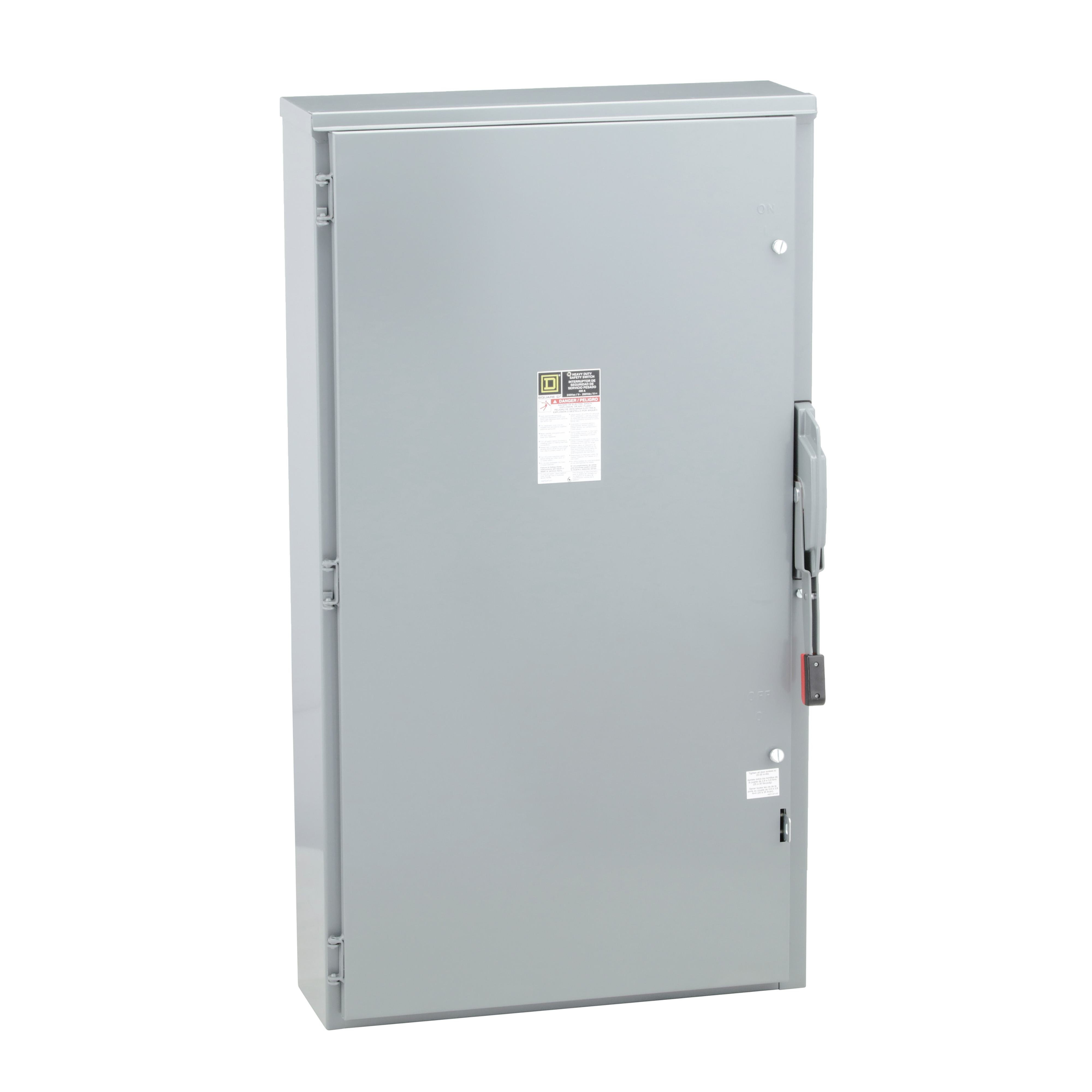 H225NR - Safety switch, heavy duty, fusible, 400A, 3 wire, 2 pole, 1 neutral, 125hp, 240VAC/250VDC, NEMA 3R