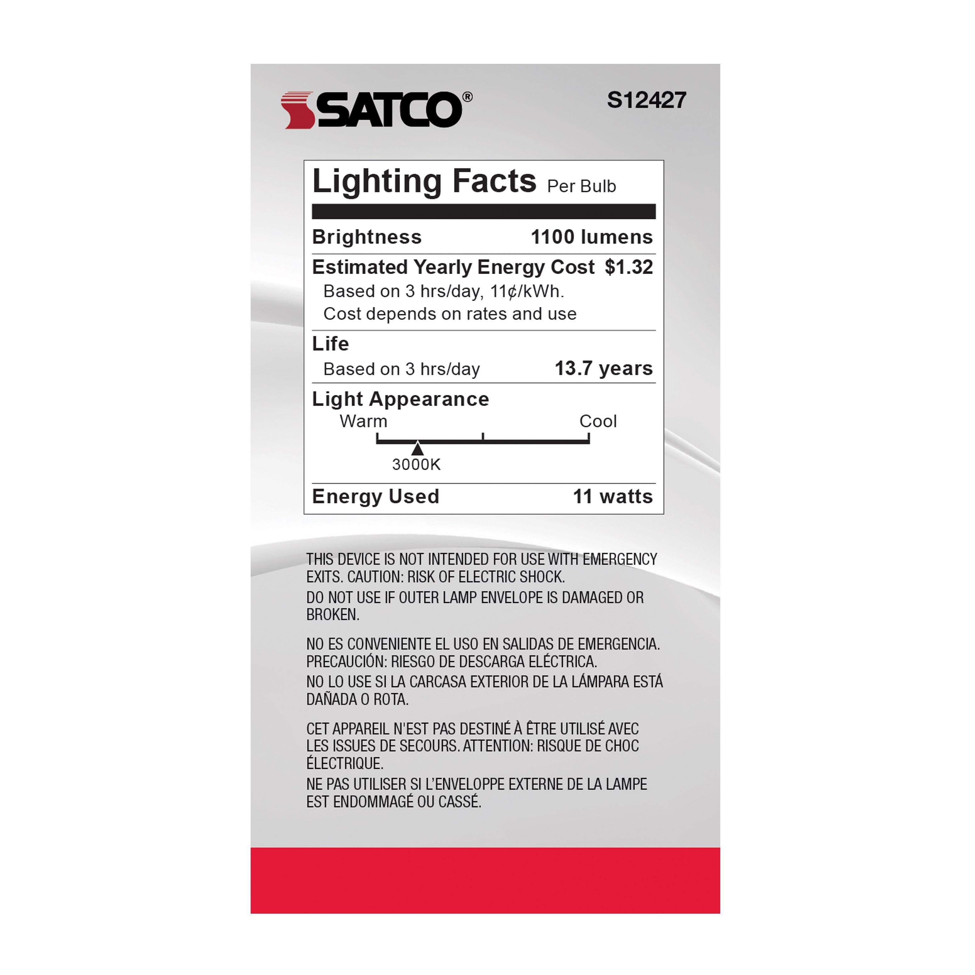 Picture of S12427 - 11 Watt LED A19 - Soft White - Medium Base - 3000K - 90 CRI - 120 Volt