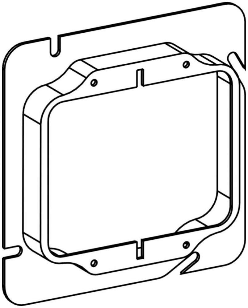 52075 - RAISED 3/4", 4-11/16" SQUARE (5S) 2-GANG DEVICE RING
