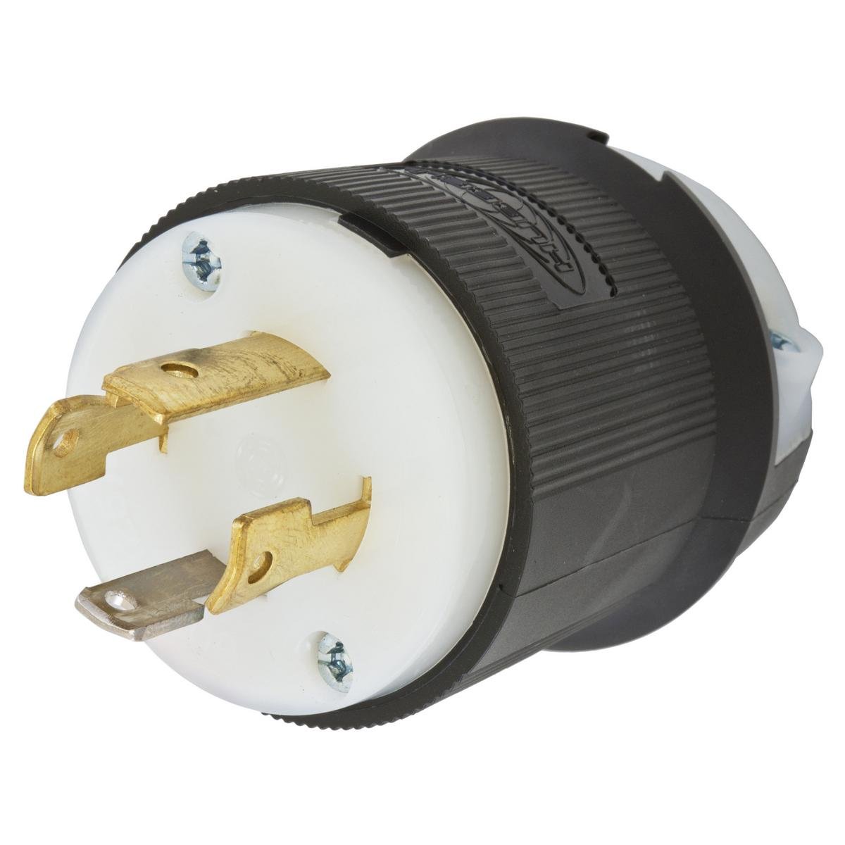 HBL2711ST - Locking Devices, EdgeConnect™ Twist-Lock®, Industrial, Male Insulgrip® Plug, 30A 125/250V, 3-Pole 4-Wire Grounding, L14-30P, Spring Terminal, Black and White Nylon.