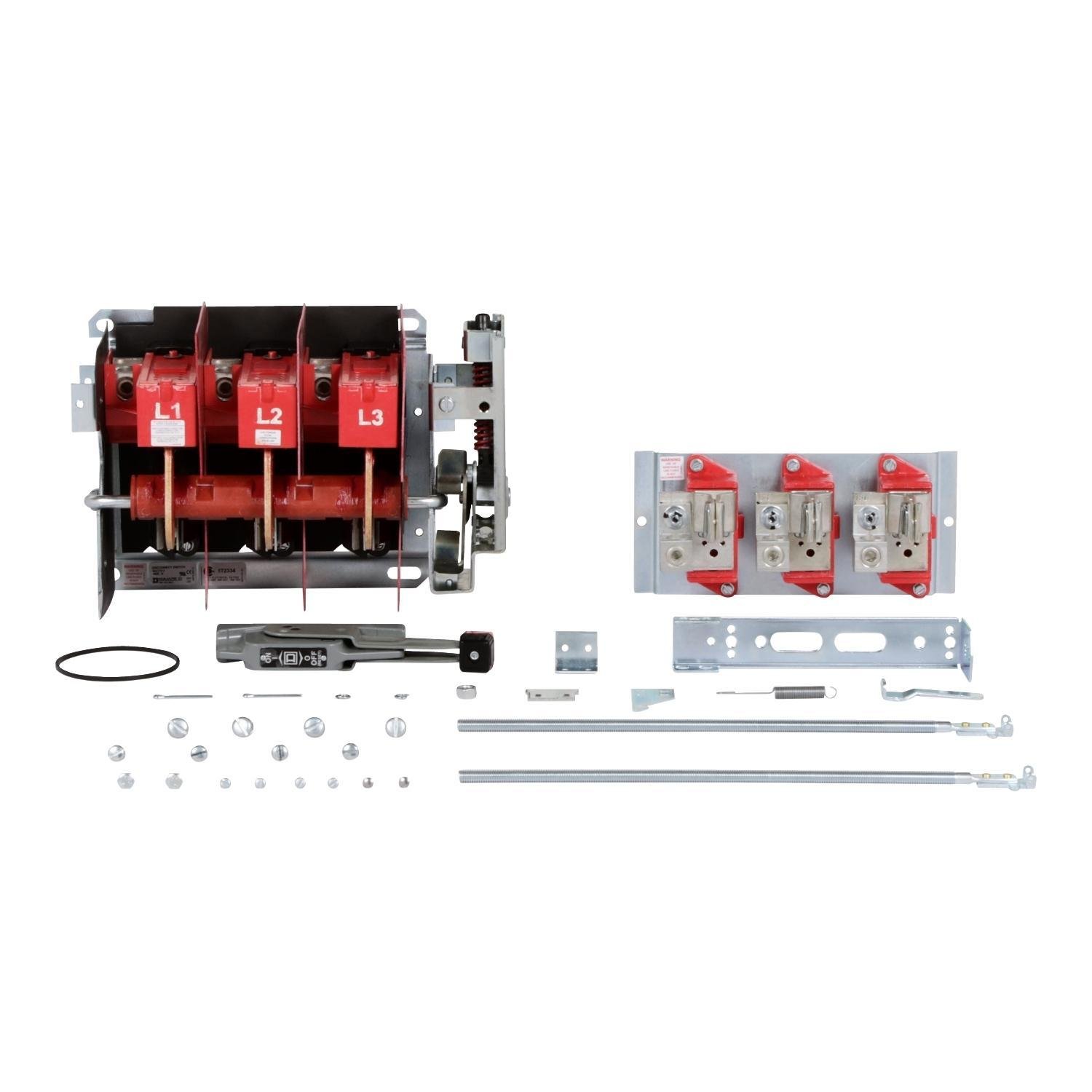 9422ATF12 - Operating mechanism, flange mounted, variable depth, 200A, 600V, fuseholder, switch mechanism, 6 inch handle, NEMA 4