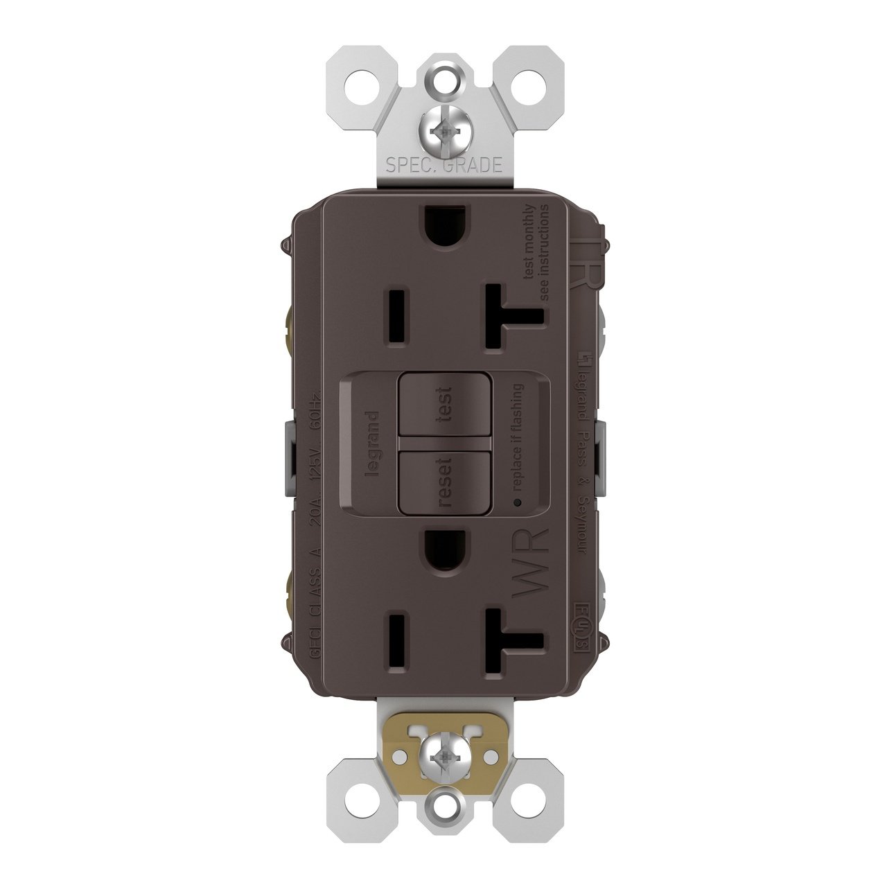 Picture of 2097-TRWR - radiant® Tamper-Resistant Weather-Resistant 20A Duplex Self-Test GFCI Receptacles with SafeLock® Protection, Brown