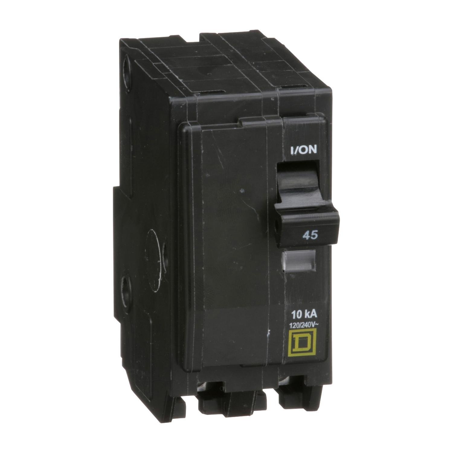 Picture of QO245 - Mini circuit breaker, QO, 45A, 2 pole, 120/240VAC, 10kA, plug in