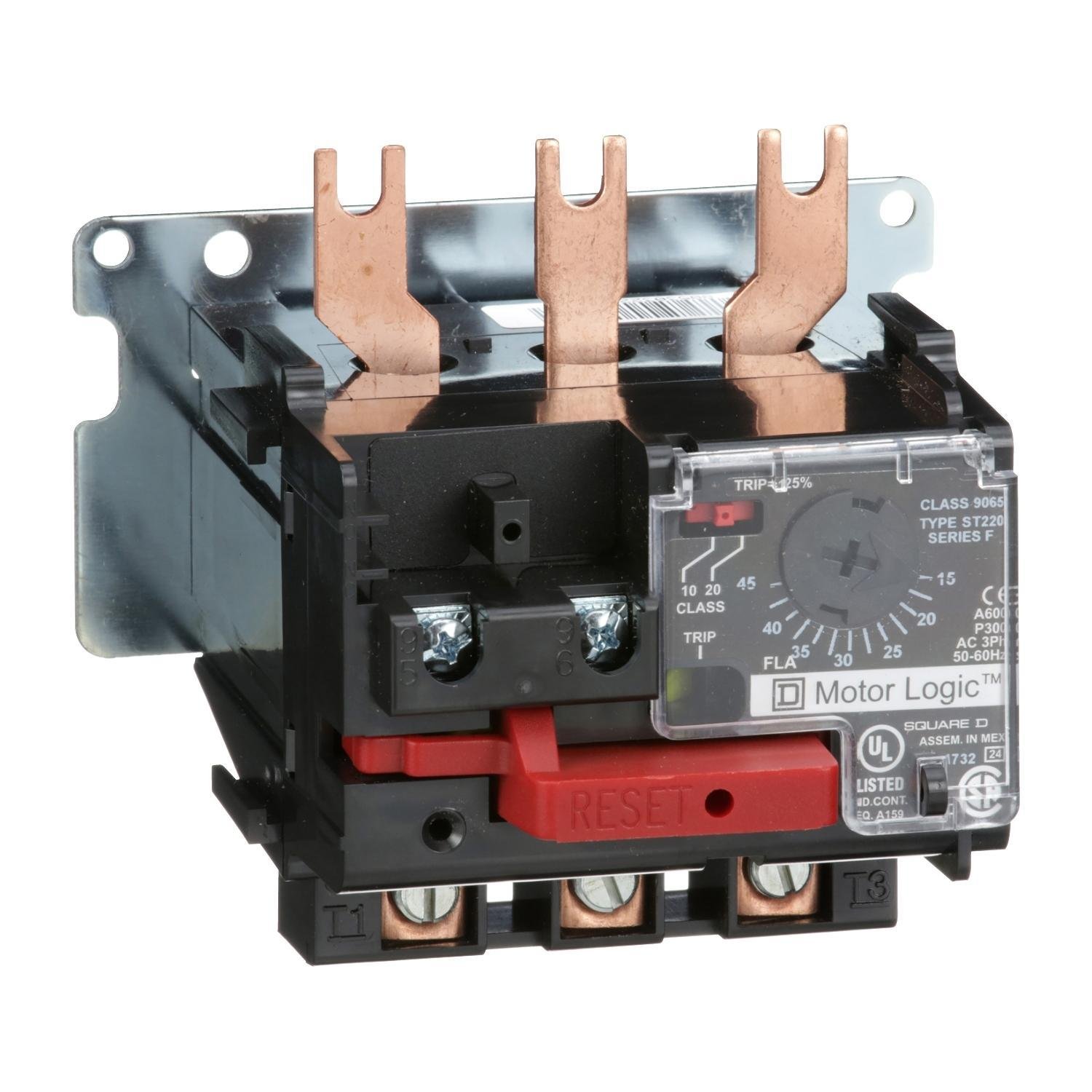 9065ST220 - Overload Relay, Motor Logic, solid state overload relay, NEMA Size 2, 3 pole, 15A to 45A, 600VAC, replacement relay