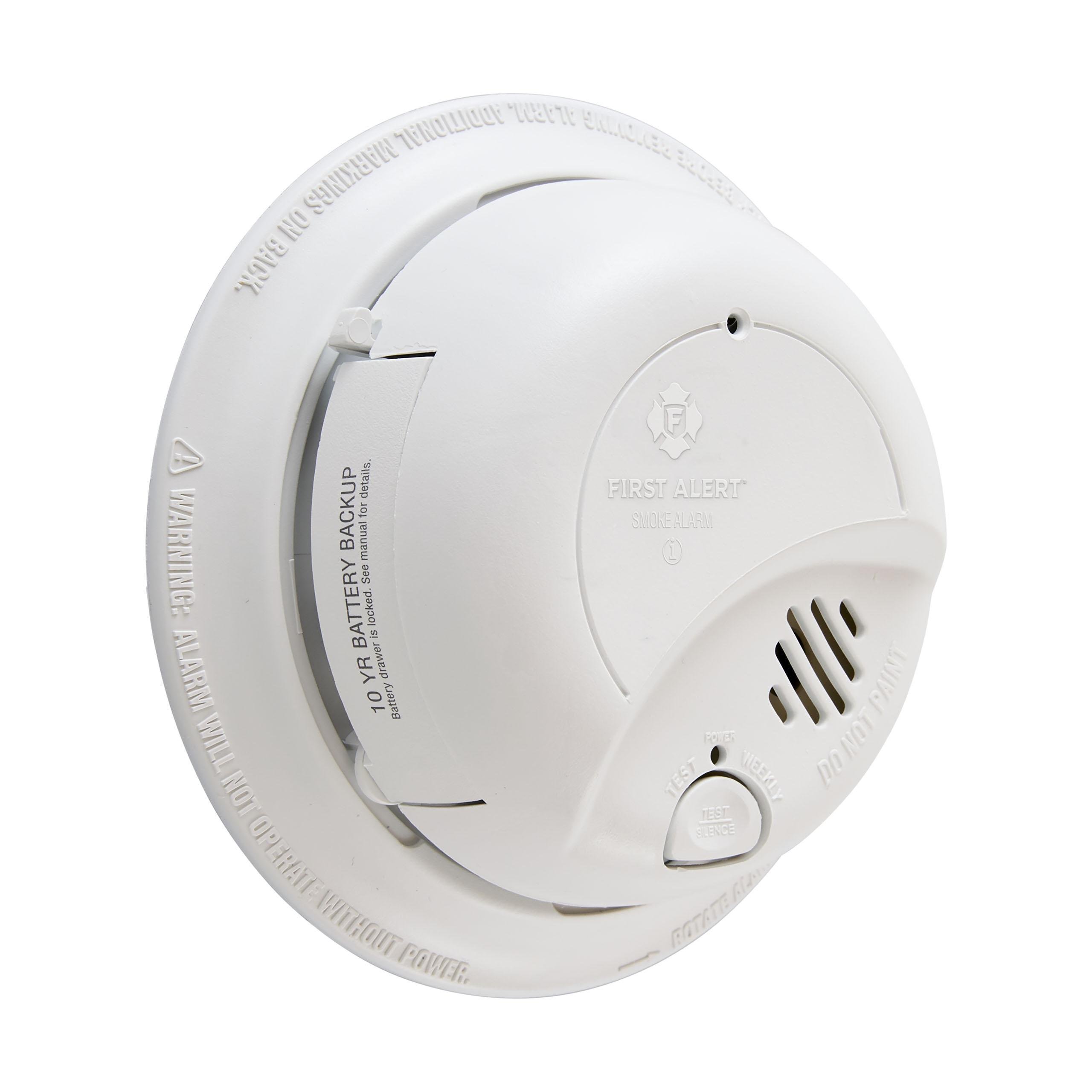 9120LBL - 120V AC/DC Smoke Alarm - 10YR Lithium Battery - Locked Battery Drawer