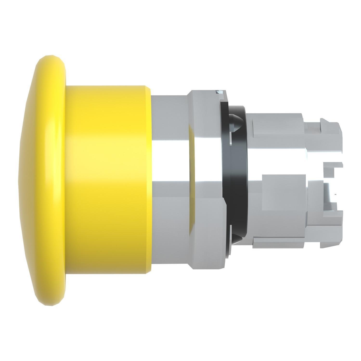 Picture of ZB4BC5 - Head for non illuminated pushbutton, Harmony XB4, mushroom 40mm, metal, yellow, 22mm, spring return
