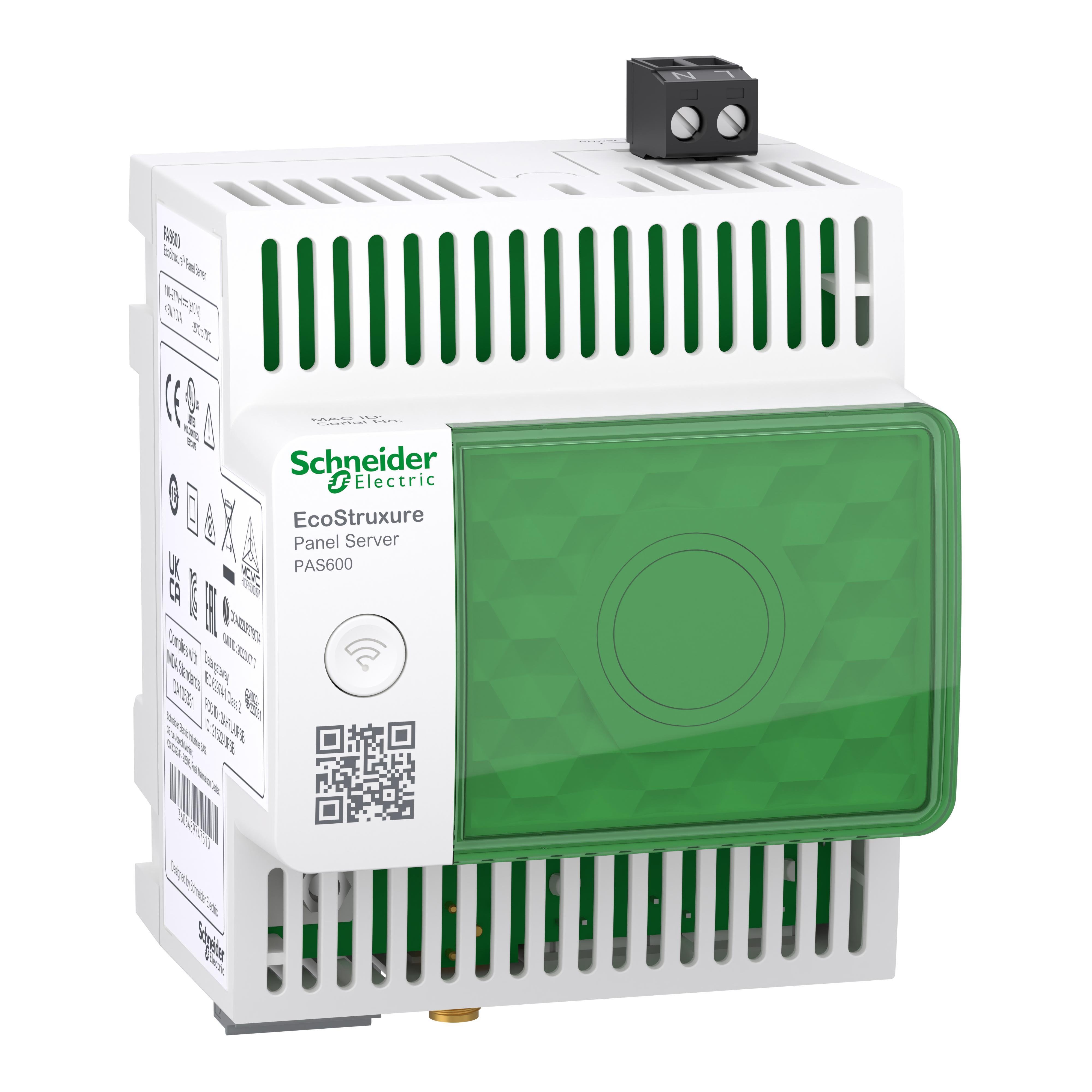 PAS600 - EcoStruxure Panel Server - universal wireless, concentrator modbus gateway 110-277 VAC/DC