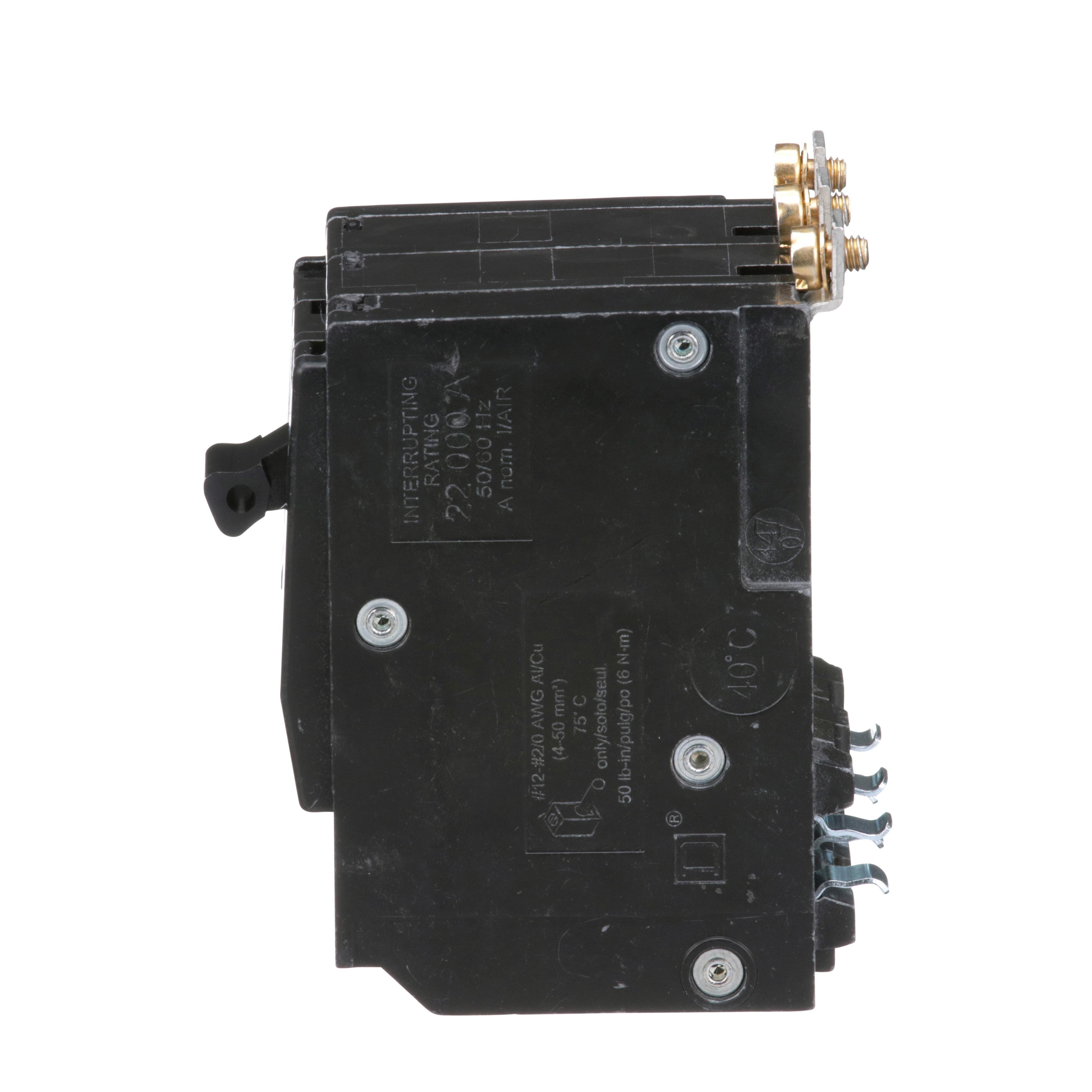 Picture of QOB340VH - Mini circuit breaker, QO, 40A, 3 pole, 120/240VAC, 22kA, bolt on