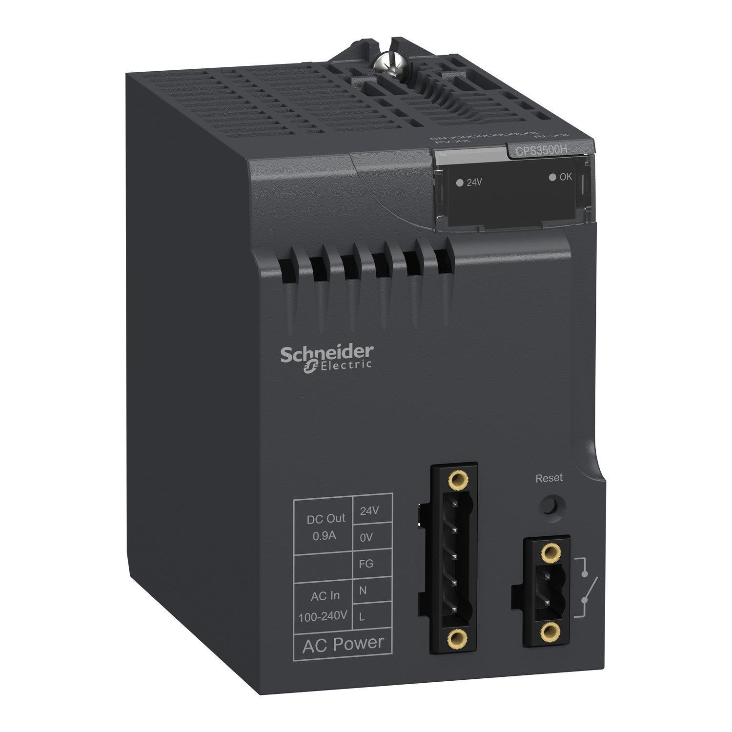 Picture of BMXCPS3500H - power supply module, Modicon X80, 100 to 240V AC, 36W, severe environment