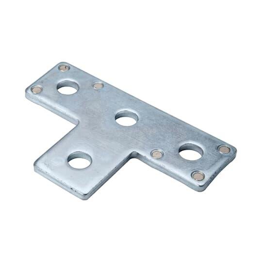 Picture of AB220M EG - Flat T-Bracket, Steel, 4-Holes, Electro-Galvanized Finish, 3-1/2 L x 1-5/8 in. W