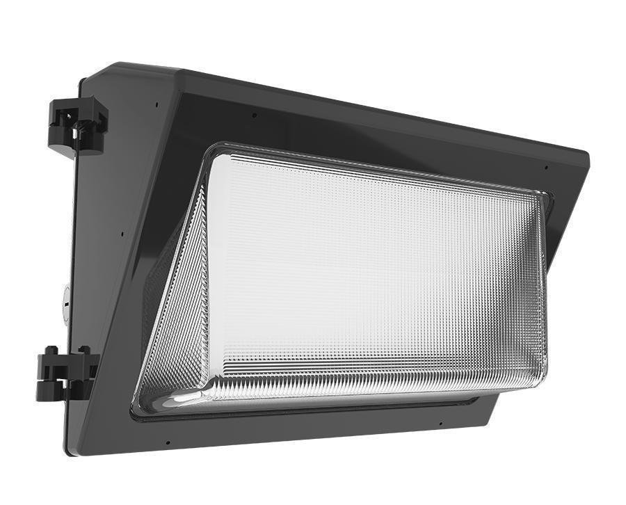 WP2XFU60 - 60 Watt LED Wall Pack 8583LM Fully Adjustable Wattage and Color, 120-277 Volt, Semi Cutoff, Bronze. Glass Lens, 0-10V Dimming to 10%, DLC