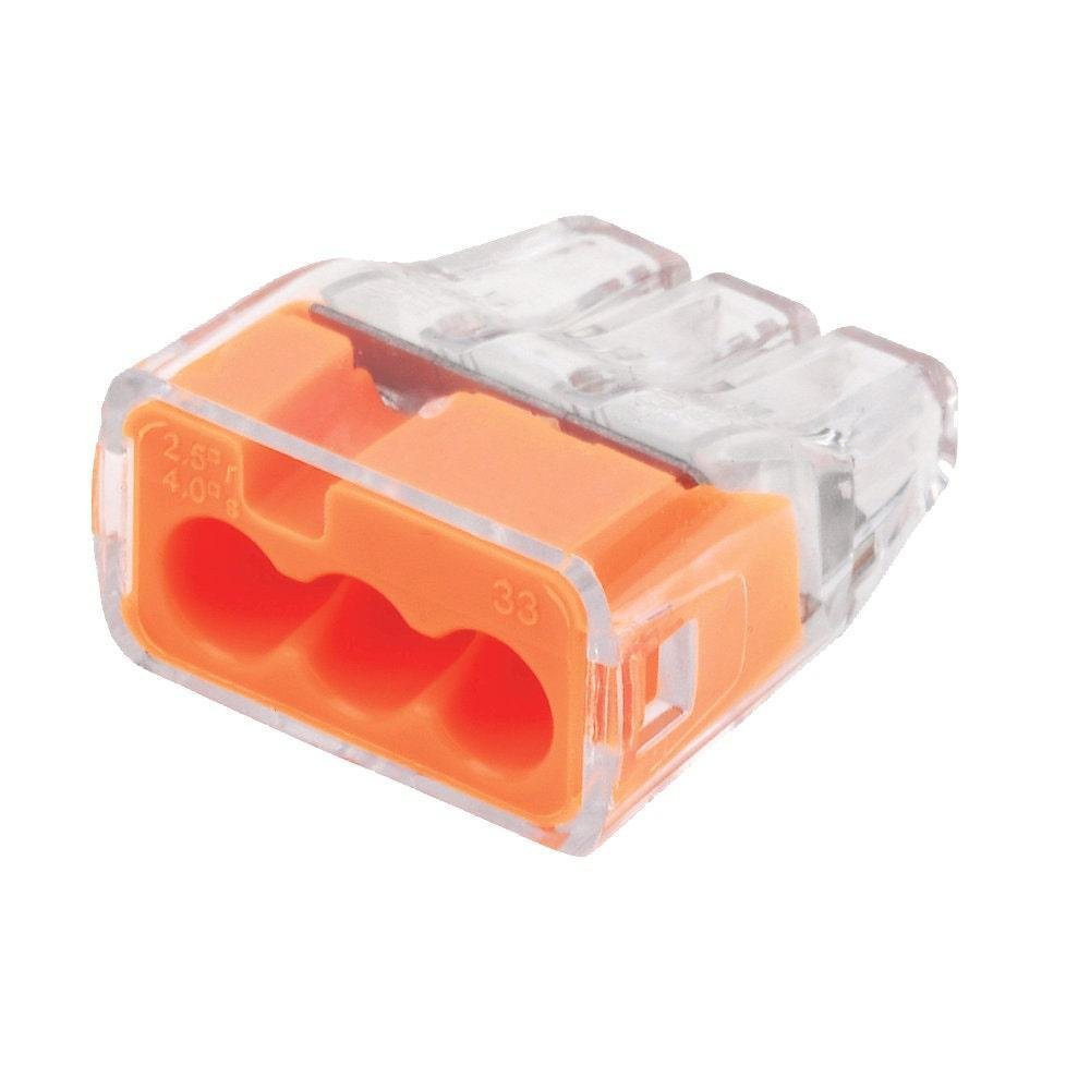Picture of 30-1033 - In-Sure® Push-In Wire Connector, Model 33 3-Port Org, Box of 100
