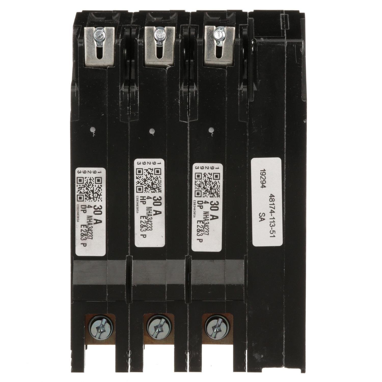 Picture of EDB34060SA - Mini circuit breaker, E-Frame, 60A, 3 pole, 480Y/277VAC, 25kA max, bolt on, shunt trip