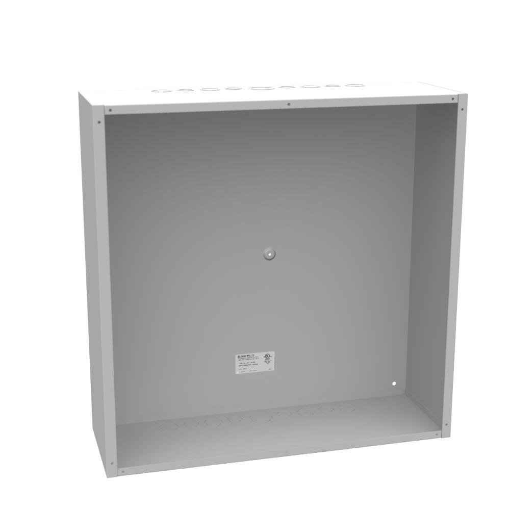 24248-SC1 - 24X8x24 Screw Cover Type 1 UL Listed Steel Knockouts ANSI 61 Gray Cover With Teardrop Slots Mounting Holes In Back