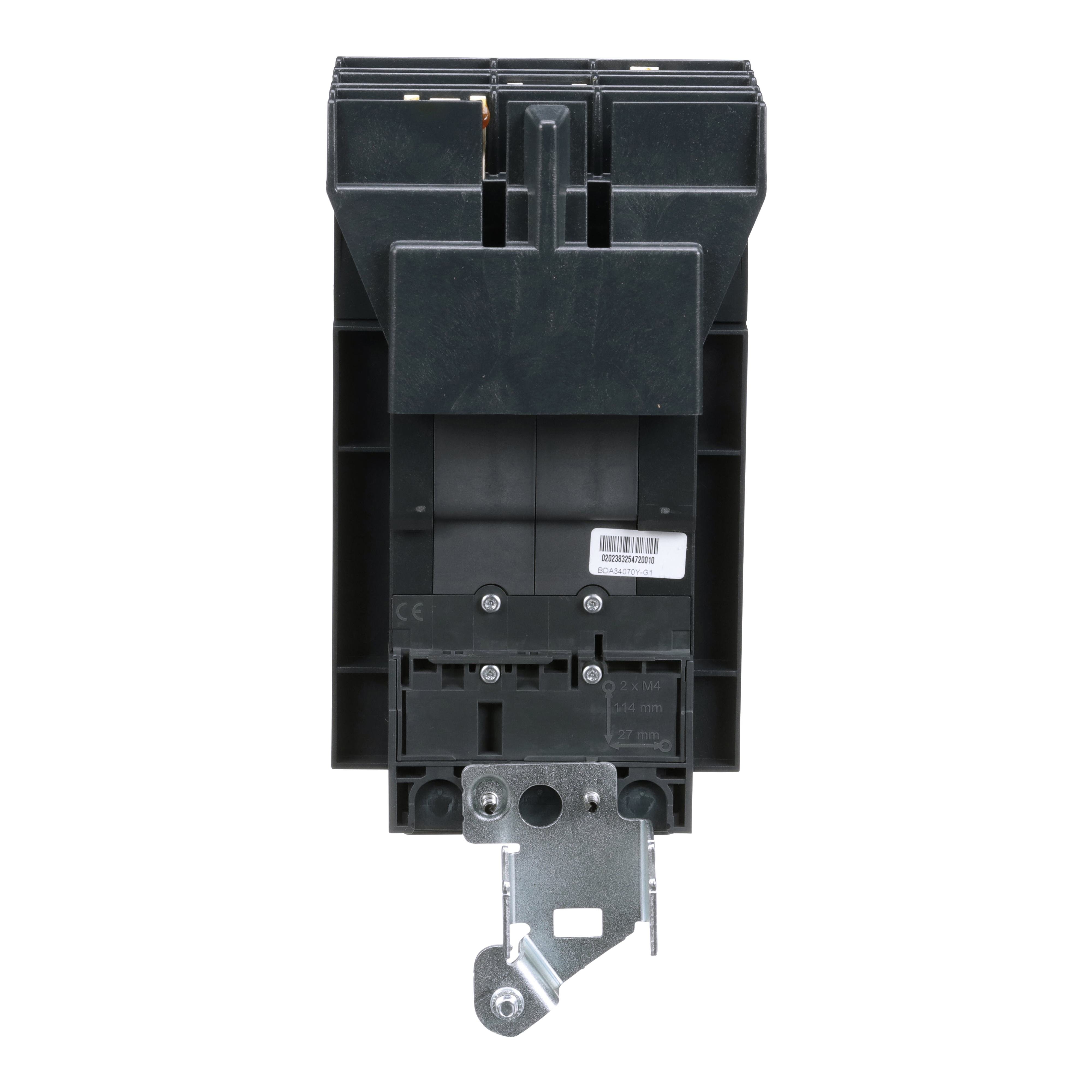 Picture of BDA34070Y - Circuit breaker, PowerPacT B, 70A, 3 pole, 480Y/277VAC, 18kA, I-Line, thermal magnetic, 80%, ABC