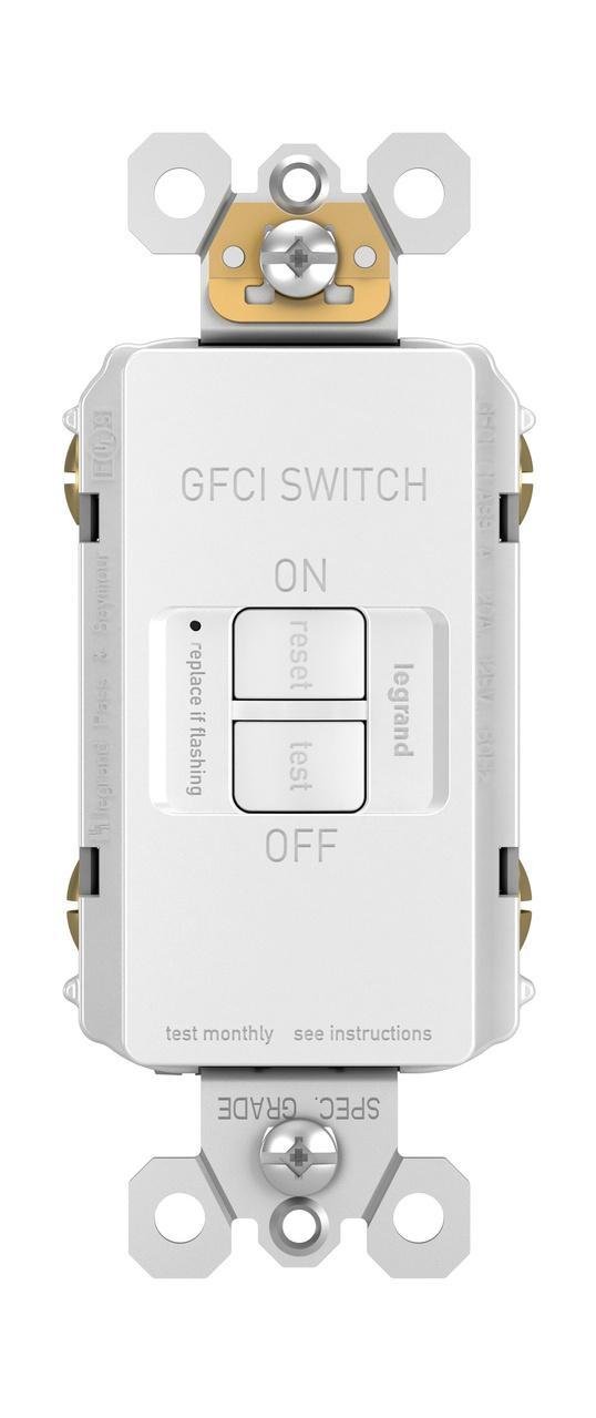 2087-W - radiant® Dead Front 20A Duplex Self-Test GFCI Receptacles with SafeLock® Protection, White
