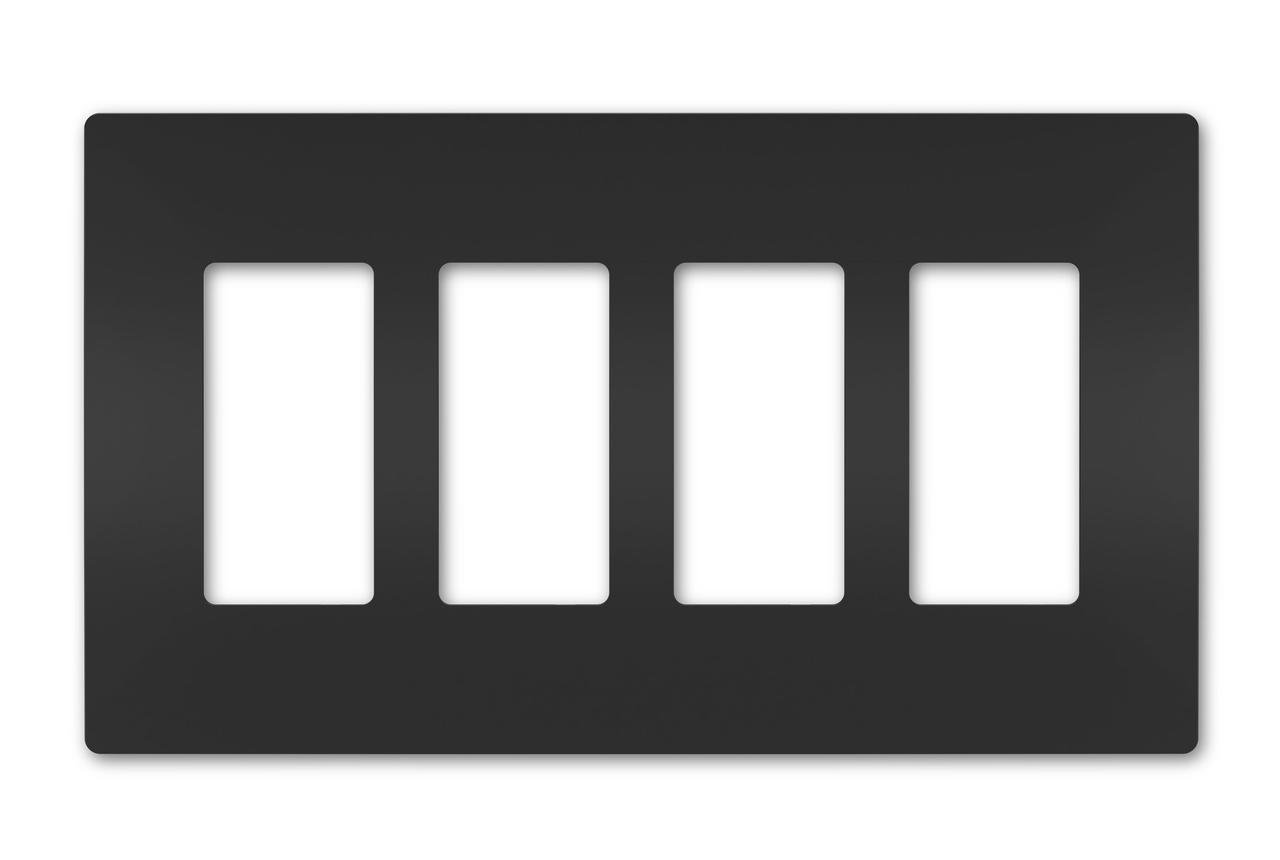 RWP264BK - radiant® 4-Gang Screwless Wall Plate, Black