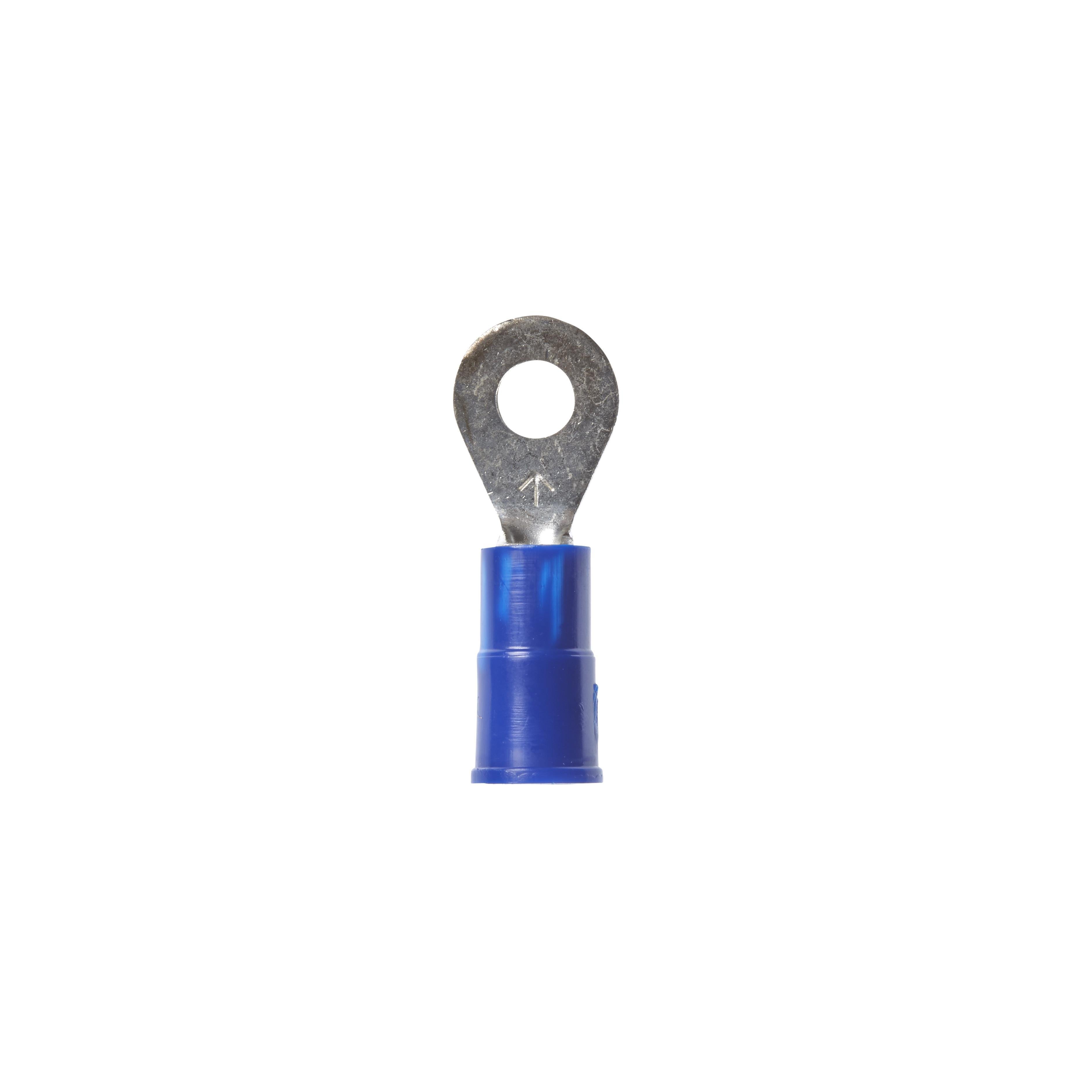 RV14-8Q - 3M™ Highland™ Vinyl Insulated Ring Terminal RV14-8Q, AWG 16-14,standard-style ring tongue fits around the stud, 25/bag