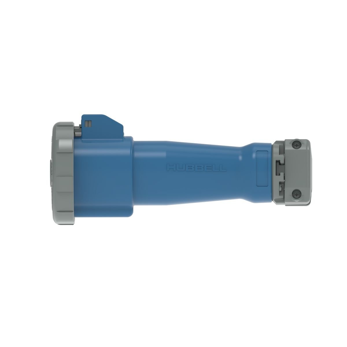HBL460C9W - Heavy Duty Products, IEC Pin and Sleeve Devices, Industrial Grade, Female Connector Body, 60A 3-Phase Delta 250V AC, 3-Pole 4-Wire Grounding, Terminal Screws, Blue, Watertight