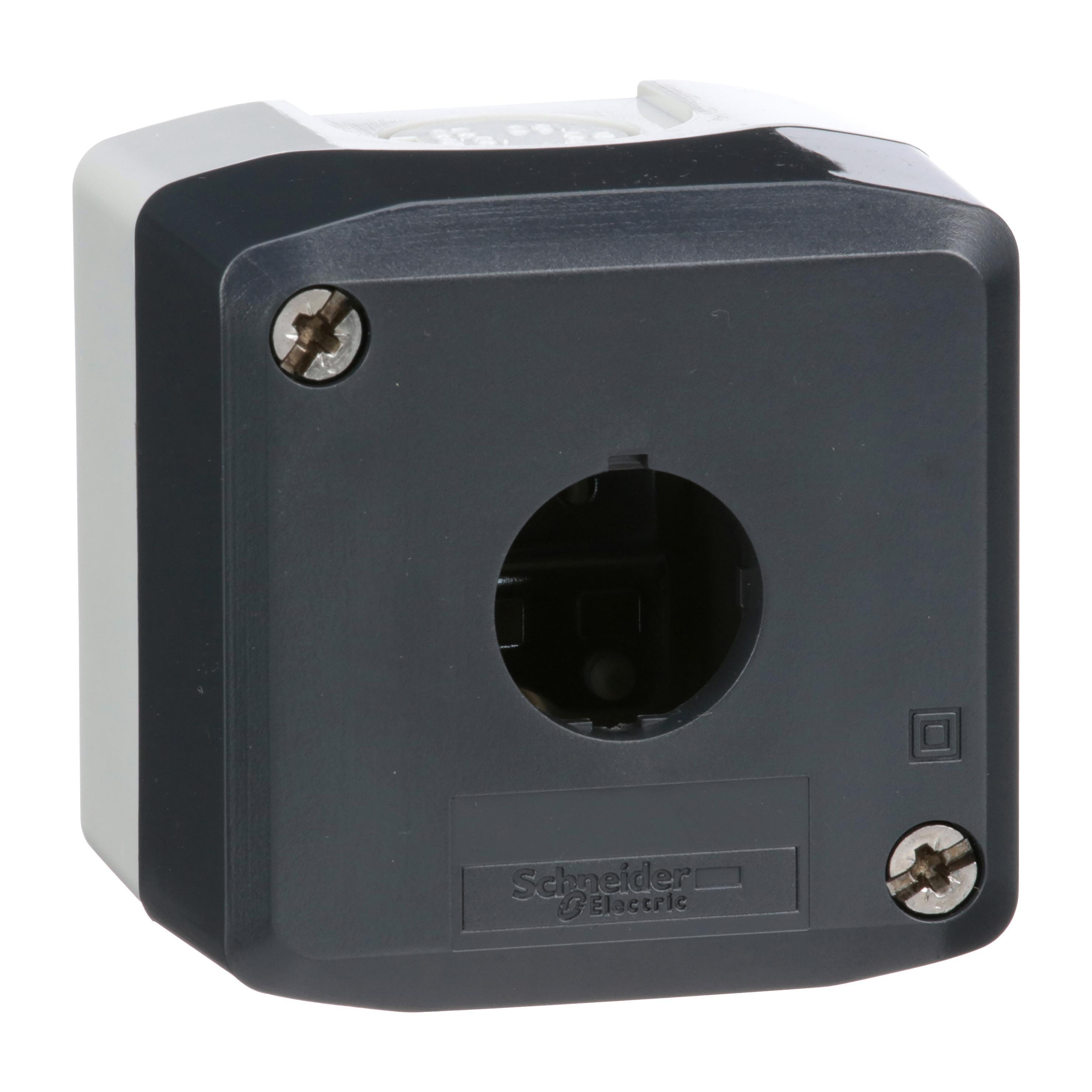 Picture of XALD01H7 - Harmony, enclosure, dark grey lid with light grey base, 1 opening, UL/CSA certified