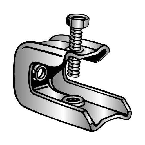 602BSS316 - Set Screw Beam Clamp, Fits Up to 3/4" Flange, 3/8"-16 Tapped Holes Bottom and Back of Beam Clamp, Type 316 Stainless Steel