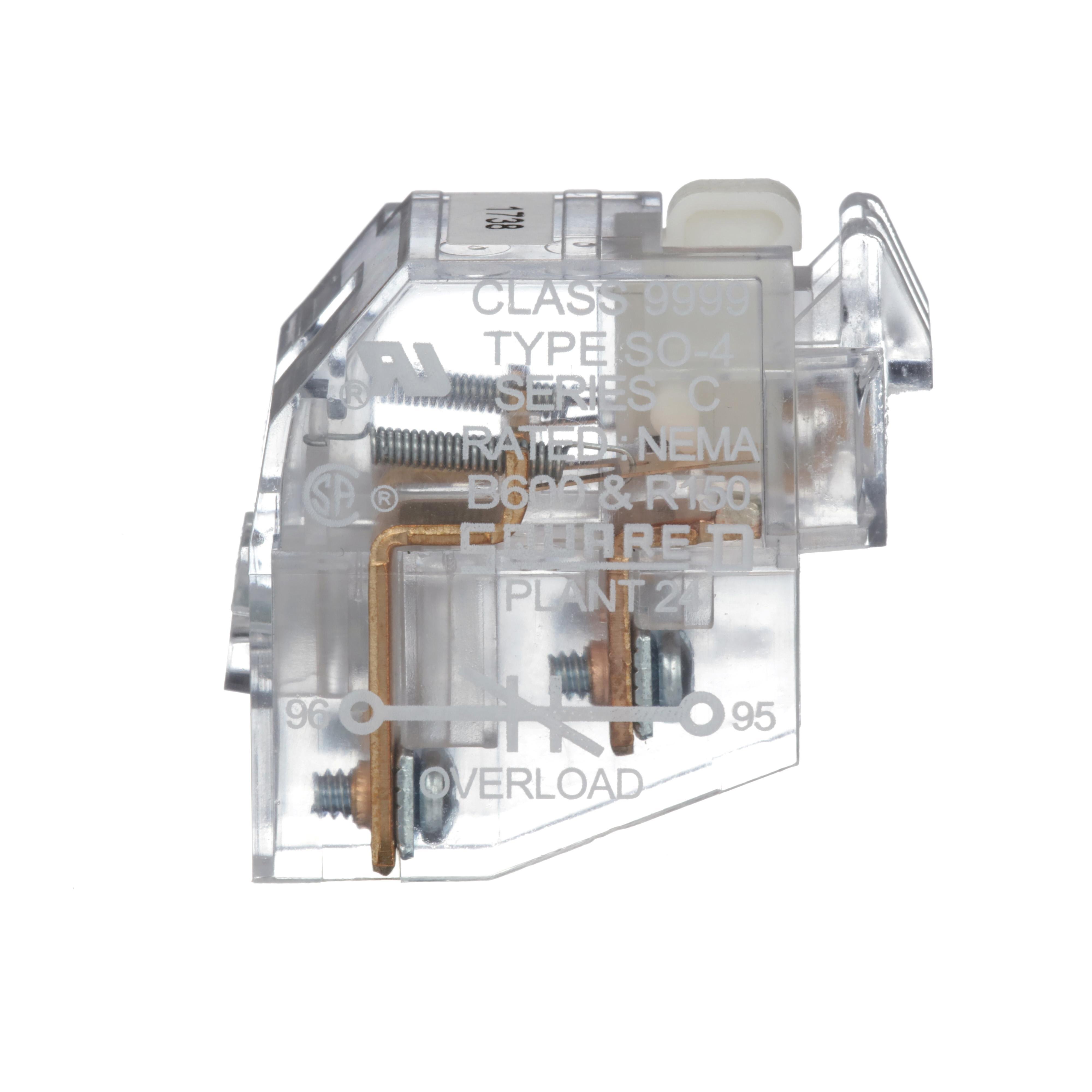 9999SO4 - NEMA Motor Starter and contactor, Type S, isolated alarm contacts, for melting alloy overload relays, NO alarm contact