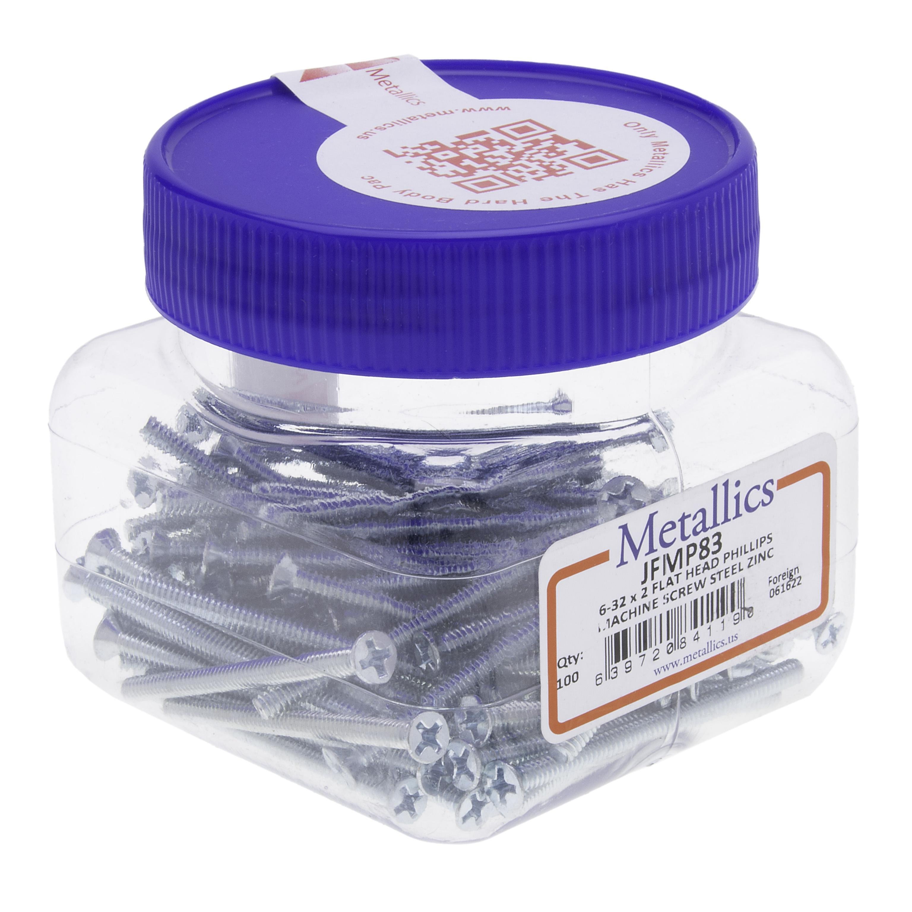 Picture of JFMP83 - 6-32 x 2 in. Flat Head Phillips Machine Screws - Steel Zinc - 100qty