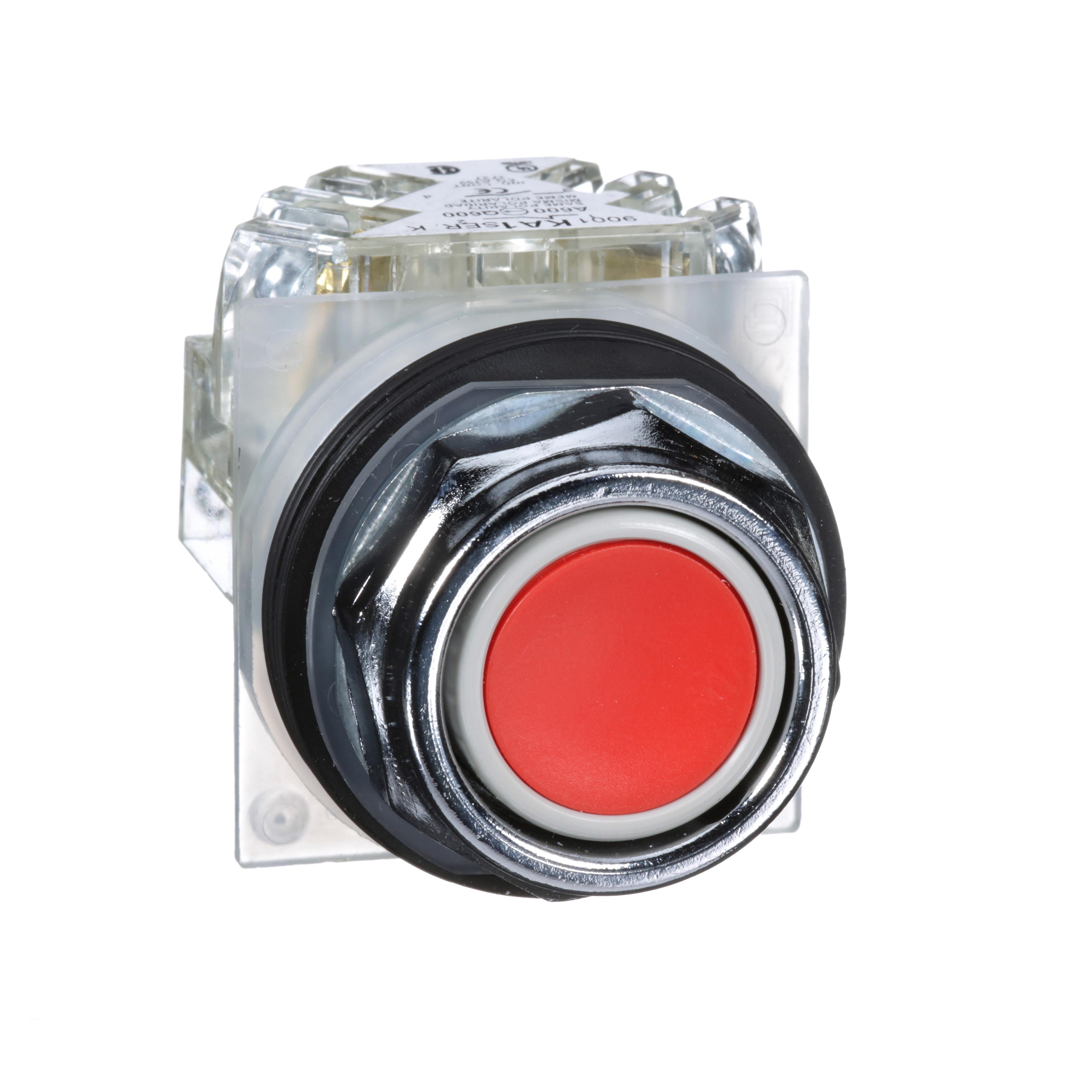 Picture of 9001KR1RH13 - 30mm Push Button, Type K, push button, full guard, red, 1 NO and 1 NC