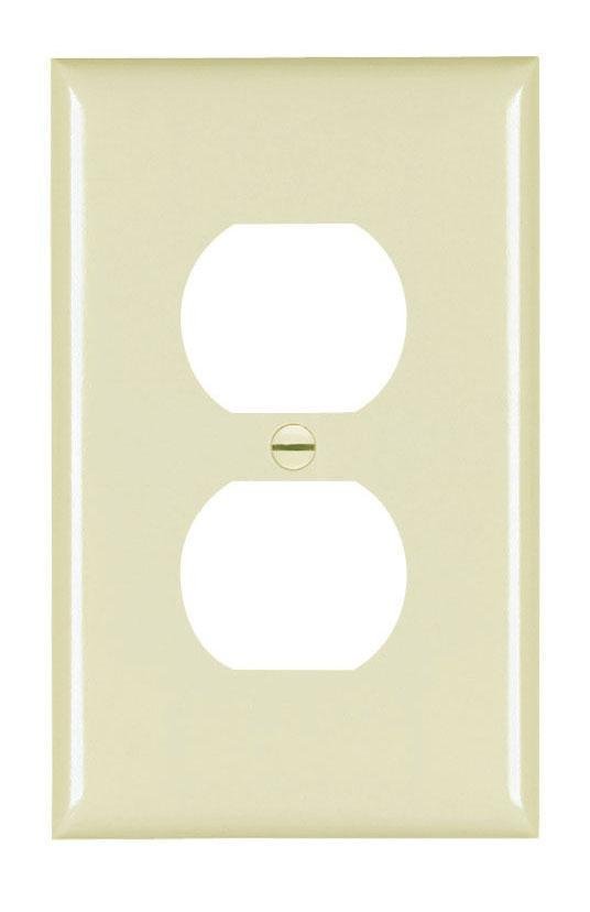 Picture of TradeMaster® Jumbo 1-Gang Nylon Wall Plate, 1 Duplex Receptacle Opening, Light Almond