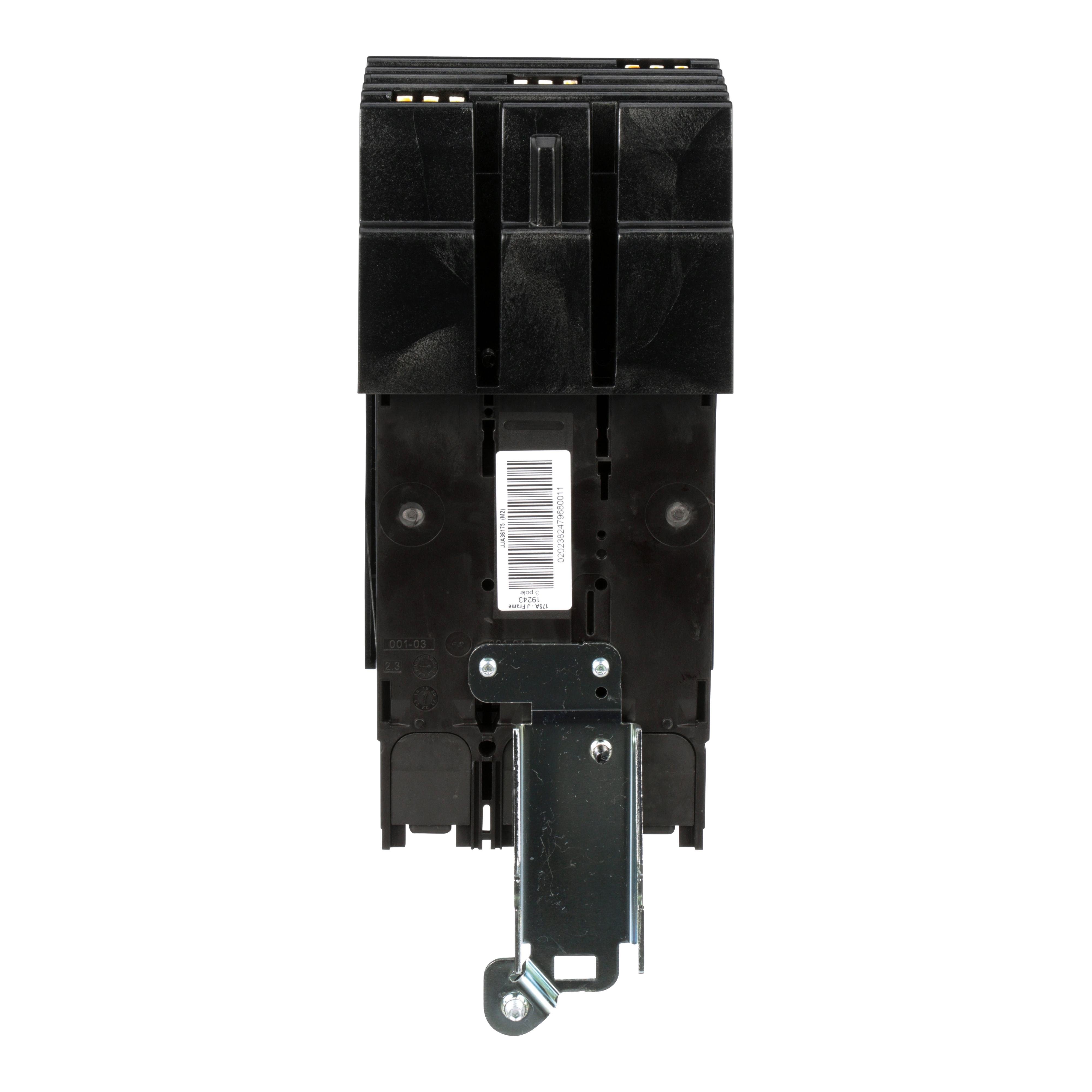 Picture of JJA36175 - Circuit breaker, PowerPacT J, 175A, 3 pole, 600VAC, 25kA, I-Line, thermal magnetic, 80%, ABC