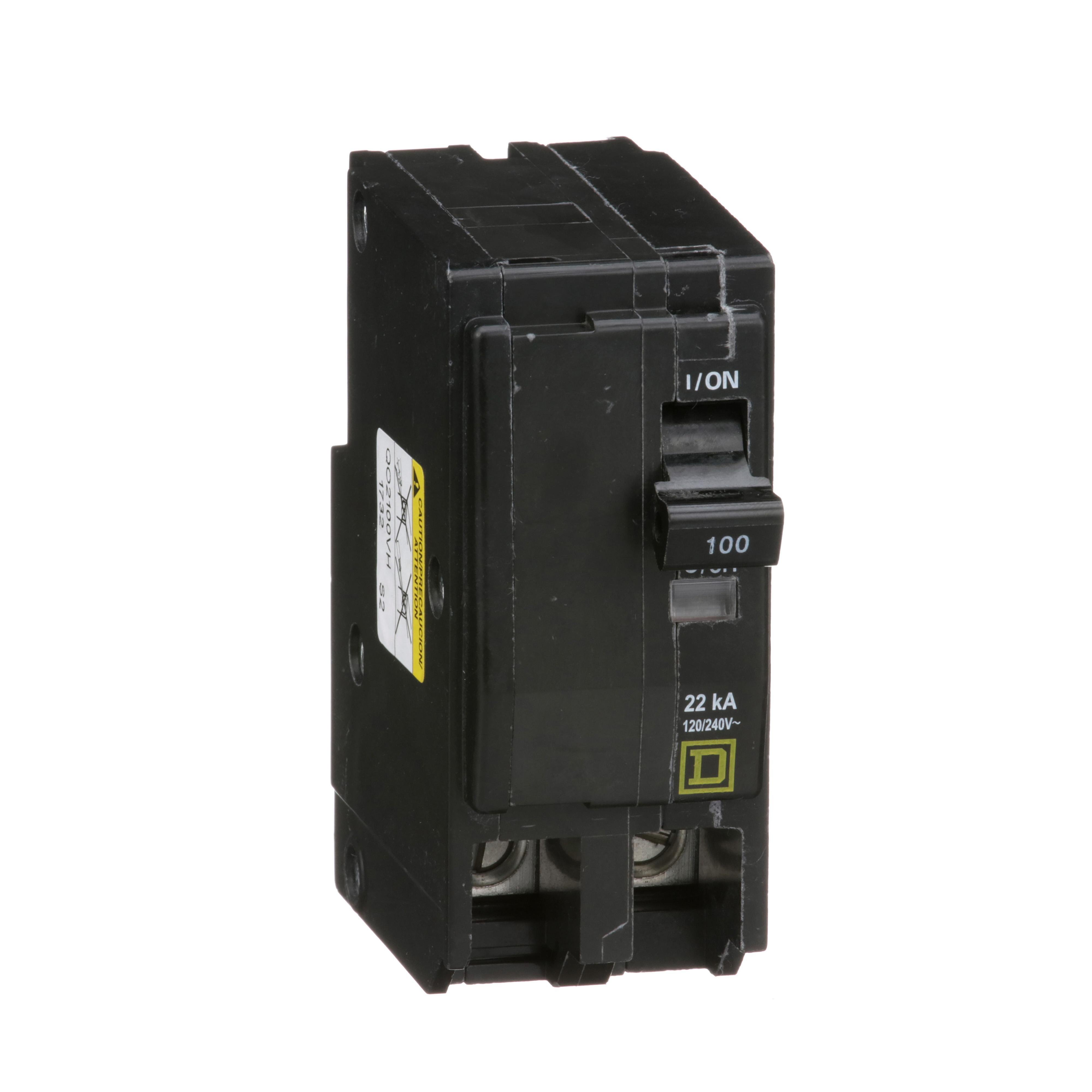 QO2100VH - Mini circuit breaker, QO, 100A, 2 pole, 120/240VAC, 22kA, plug in