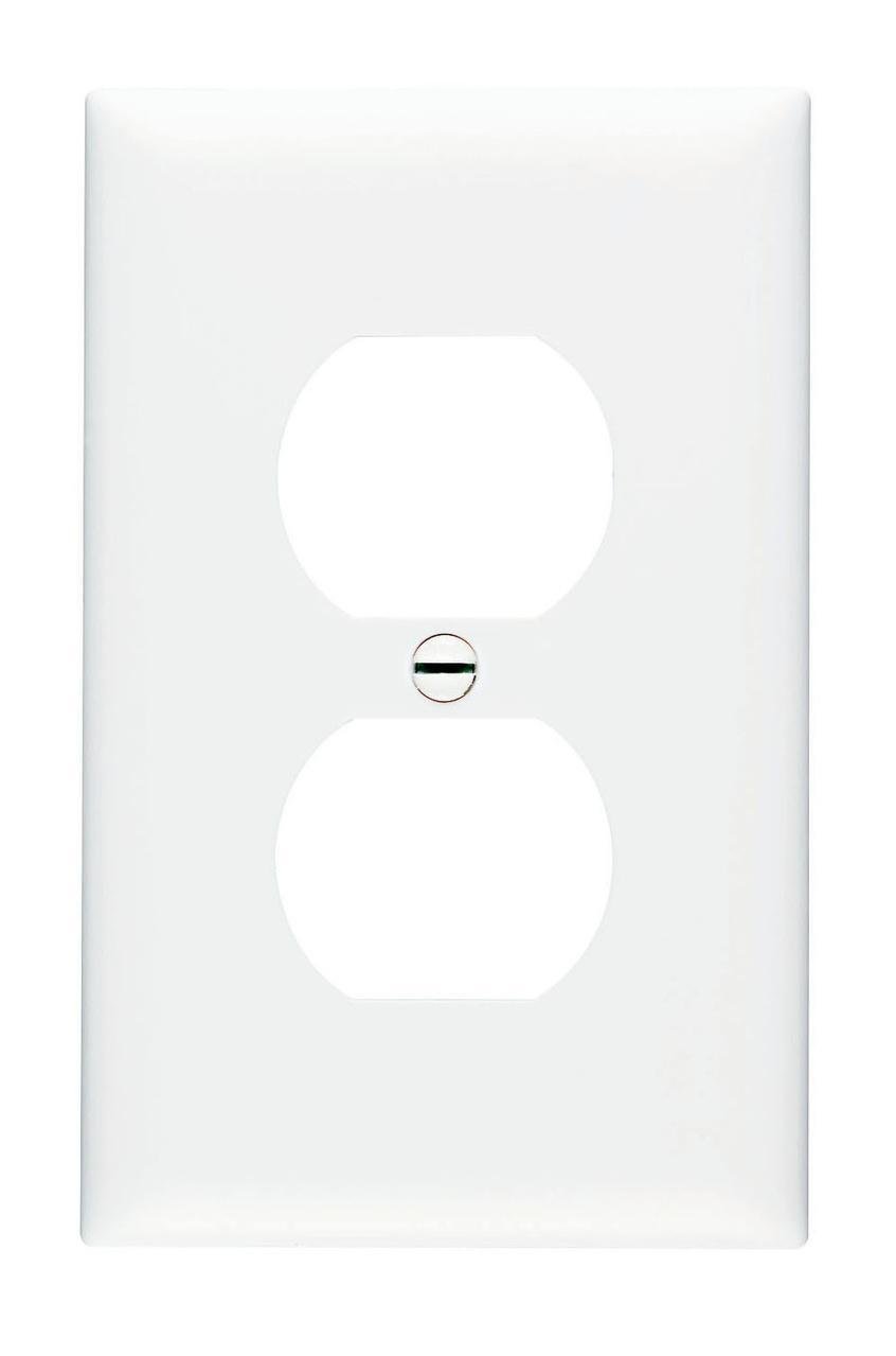 TPJ8W - TradeMaster® Jumbo 1-Gang Nylon Wall Plate, 1 Duplex Receptacle Opening, White