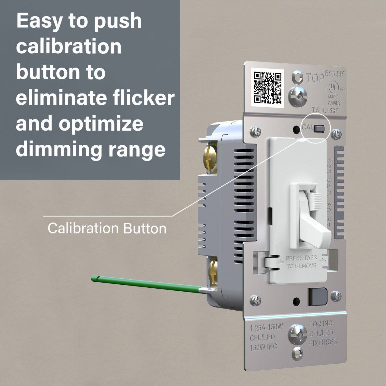 Picture of TSDL153PI - Trademaster Toggle Slide LED Advanced Dimmer, Ivory